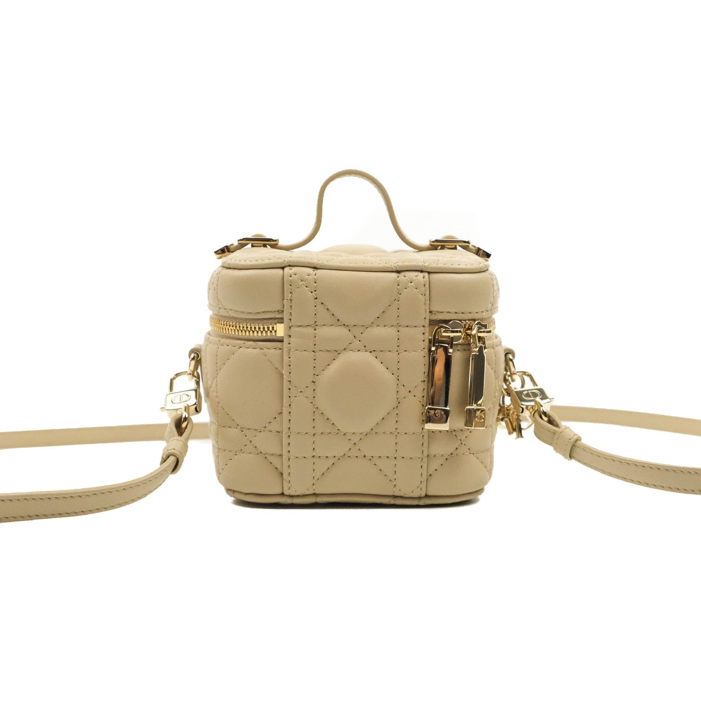 Christian Dior Micro Lady Dior Vanity Case Beige Cannage Lambskin