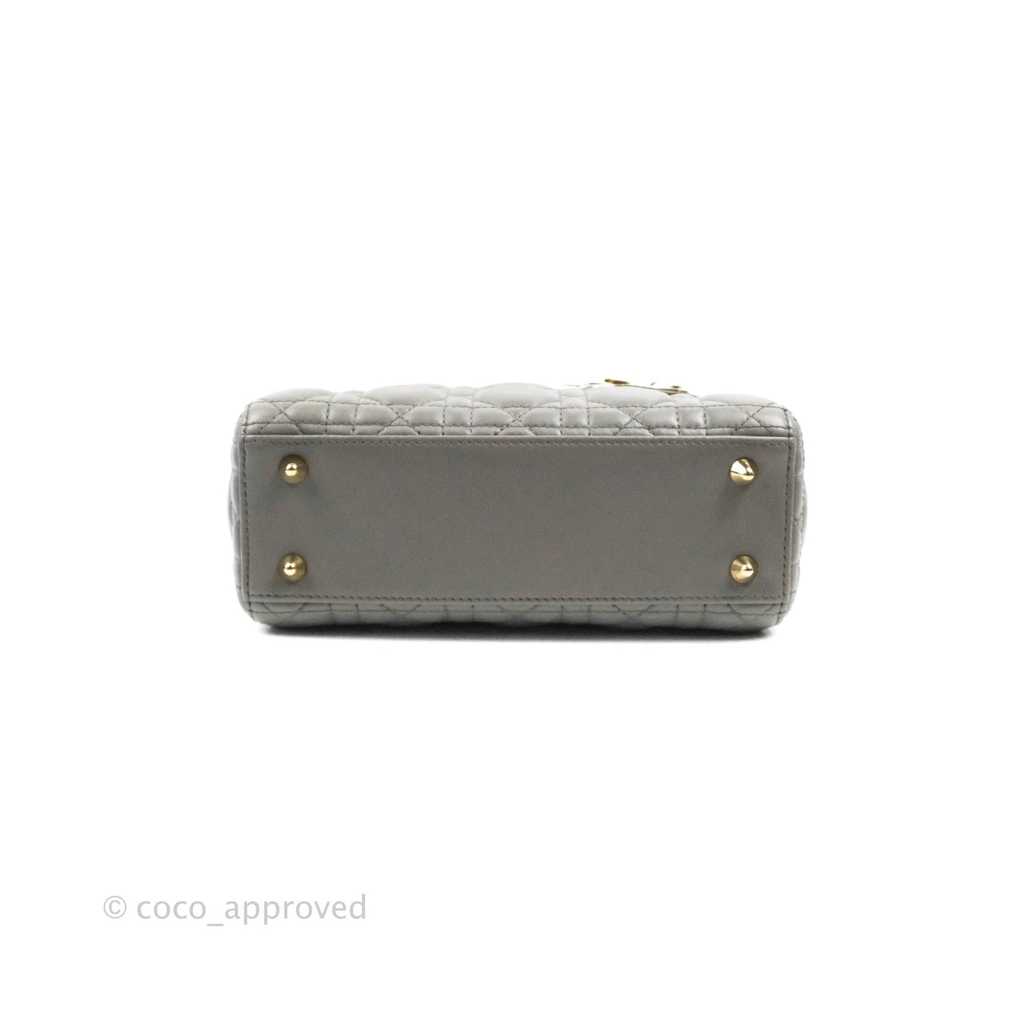 Christian Dior Lambskin My ABCDior Lady Dior Grey Gold Hardware