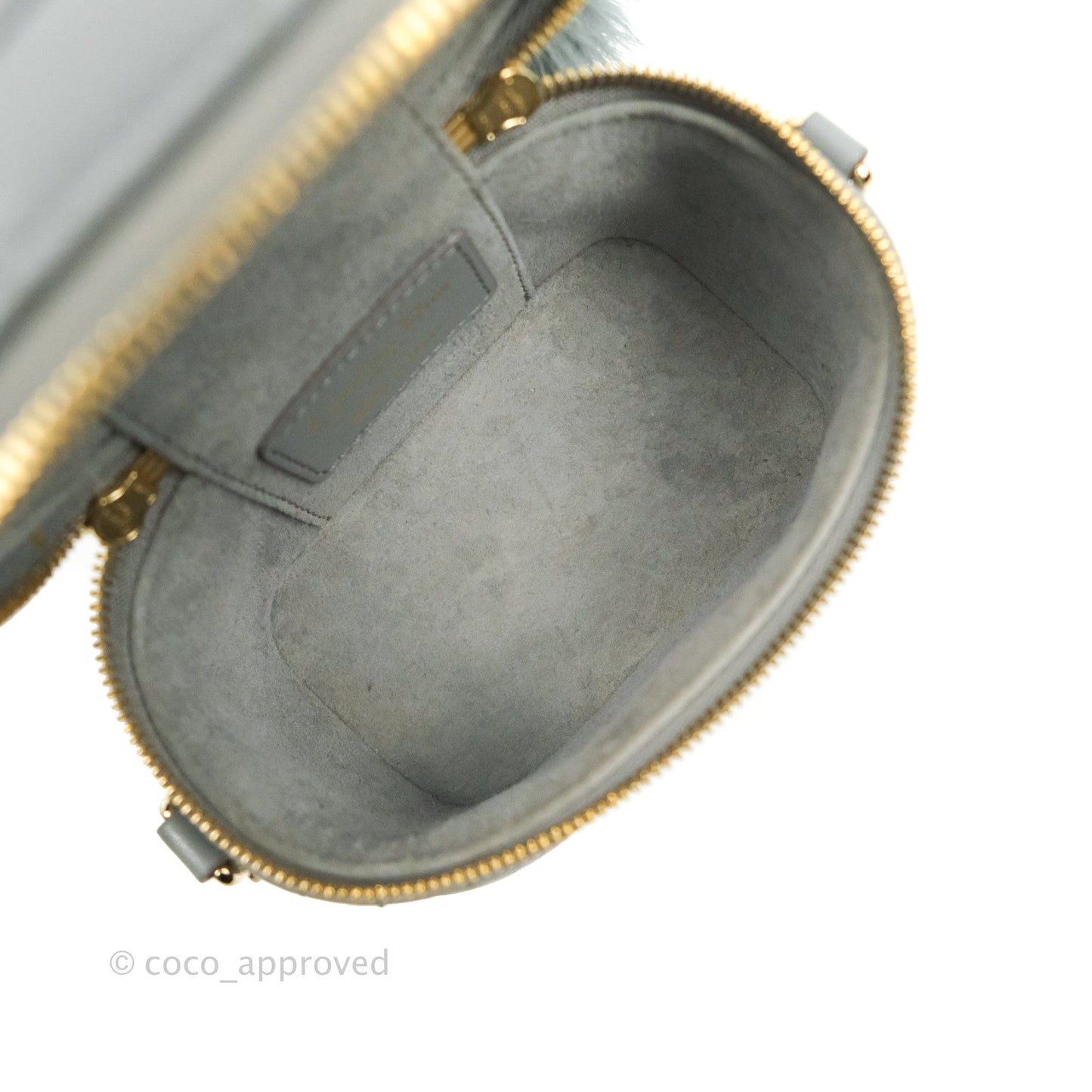 Christian Dior Micro Lady Dior Vanity Case Cloud Blue Cannage Lambskin