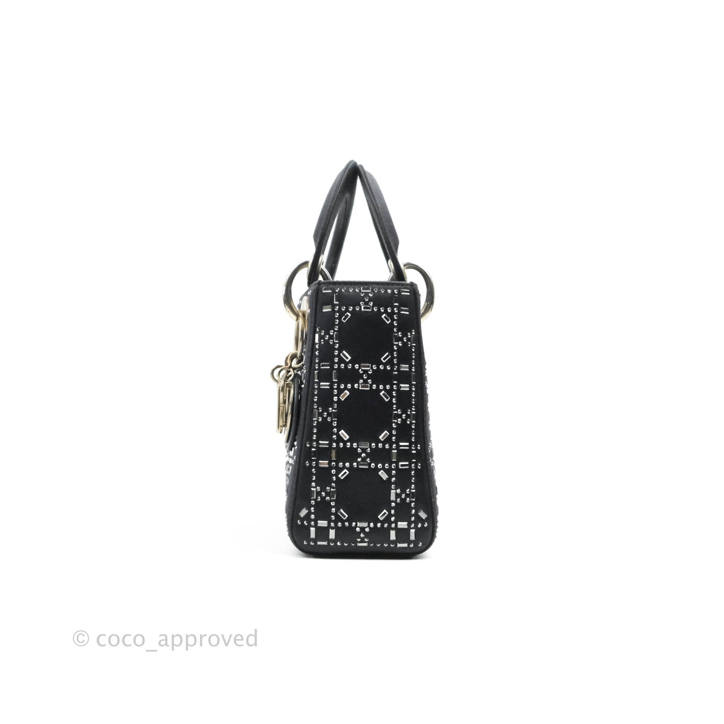 Christian Dior Cannage Mini Lady Dior Satin Crystal