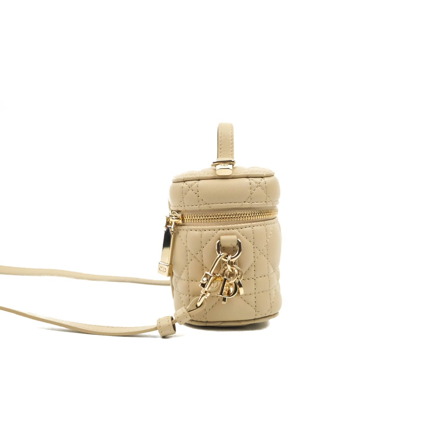 Christian Dior Micro Lady Dior Vanity Case Beige Cannage Lambskin