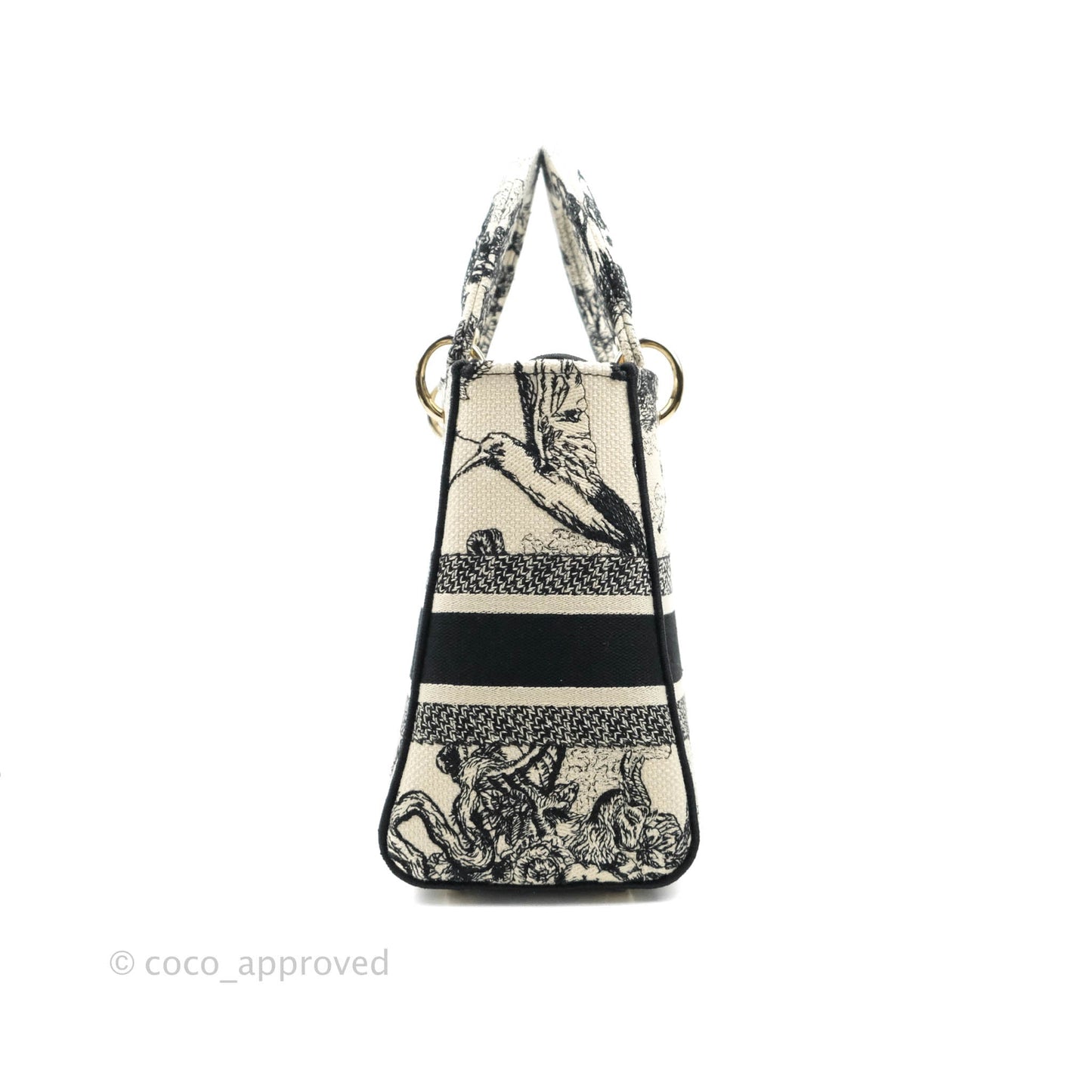 Christian Dior Medium Lady D-Lite Toile de Jouy Zodiac Embroidery Gold Hardware