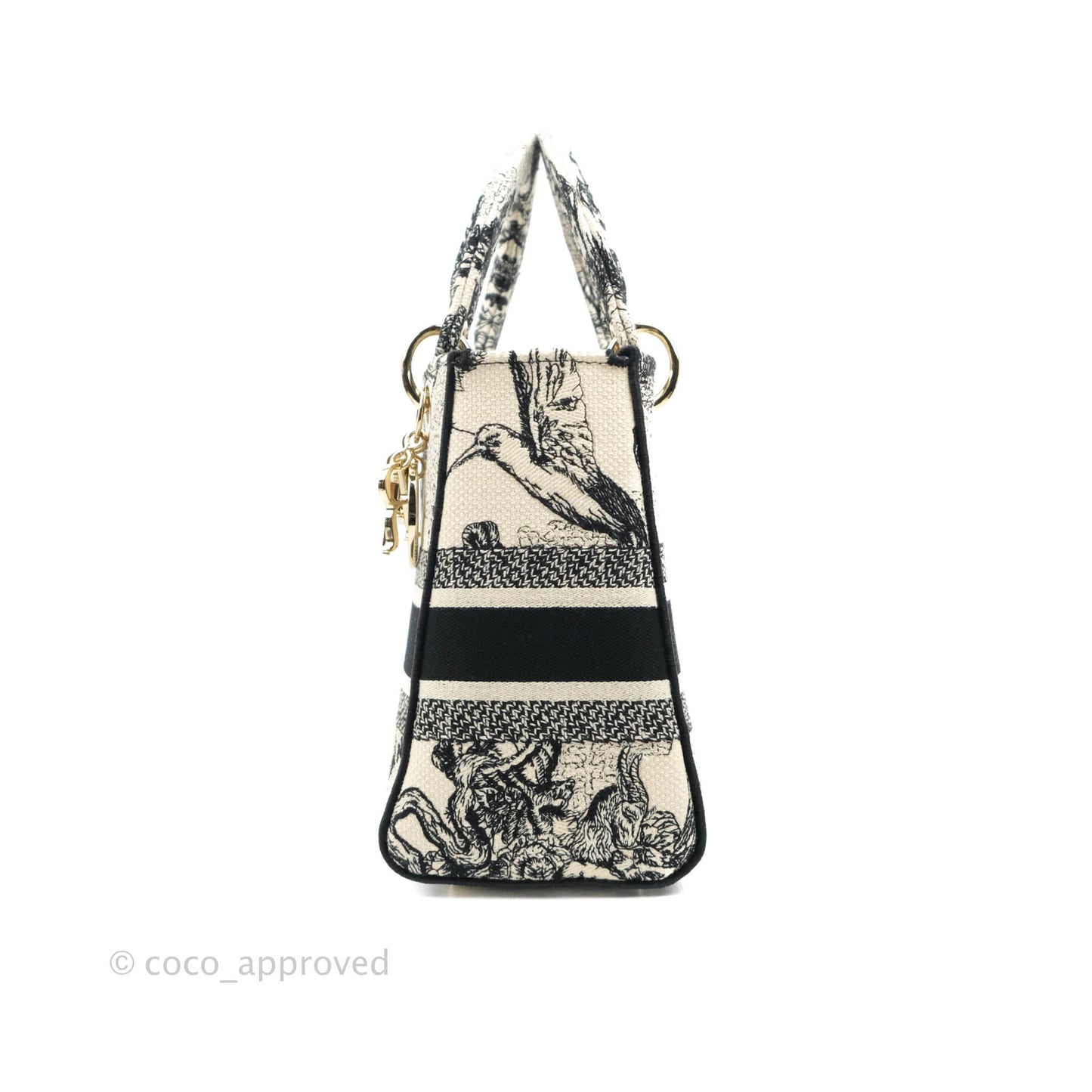 Christian Dior Medium Lady D-Lite Toile de Jouy Zodiac Embroidery Gold Hardware