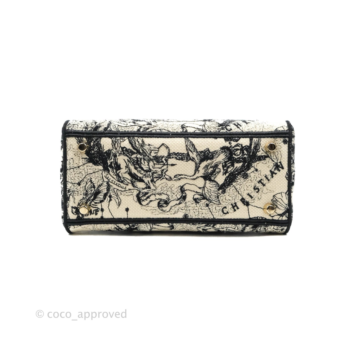 Christian Dior Medium Lady D-Lite Toile de Jouy Zodiac Embroidery Gold Hardware