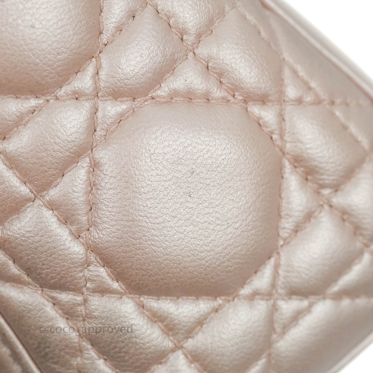 Christian Dior Mini Lady Dior Iridescent Light Pink Cannage Gold Hardware