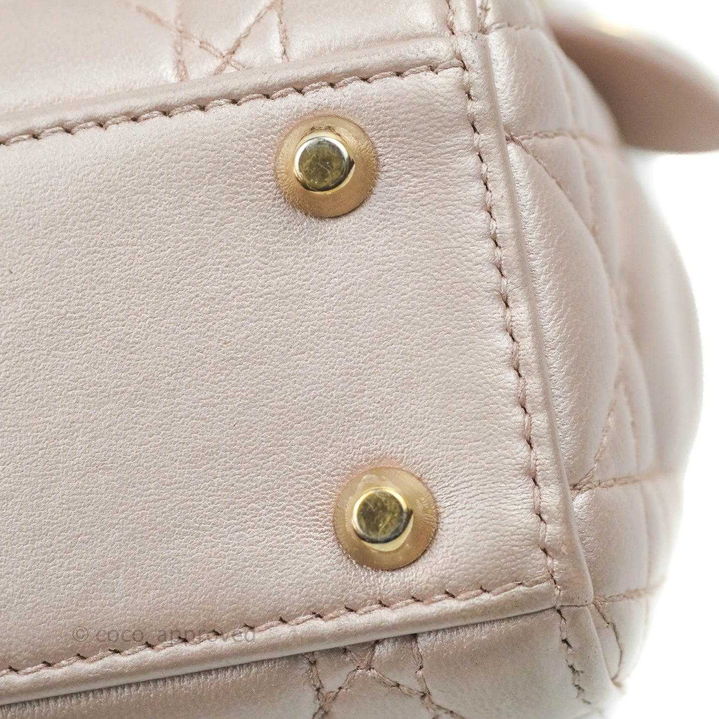 Christian Dior Mini Lady Dior Iridescent Light Pink Cannage Gold Hardware