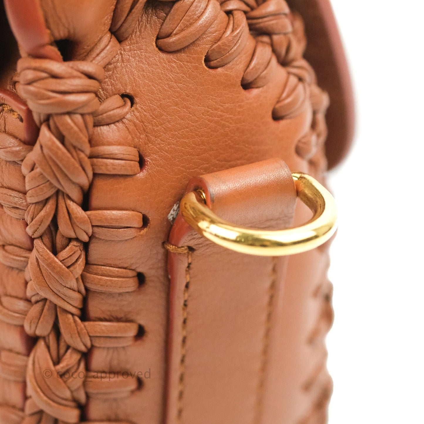 Dior Medium Whipstitched Bobby Bag Brown Grained Calfskin Gold Hardware