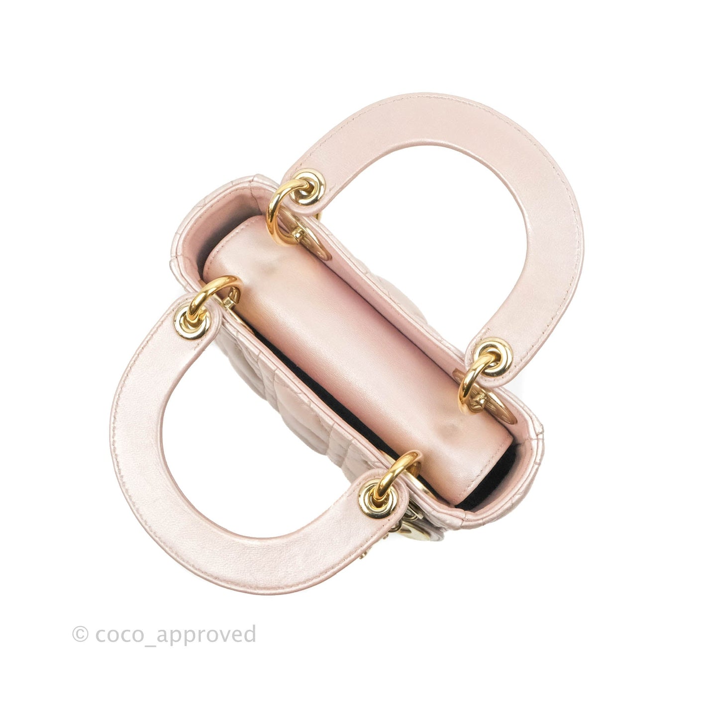 Christian Dior Mini Lady Dior Iridescent Light Pink Cannage Gold Hardware