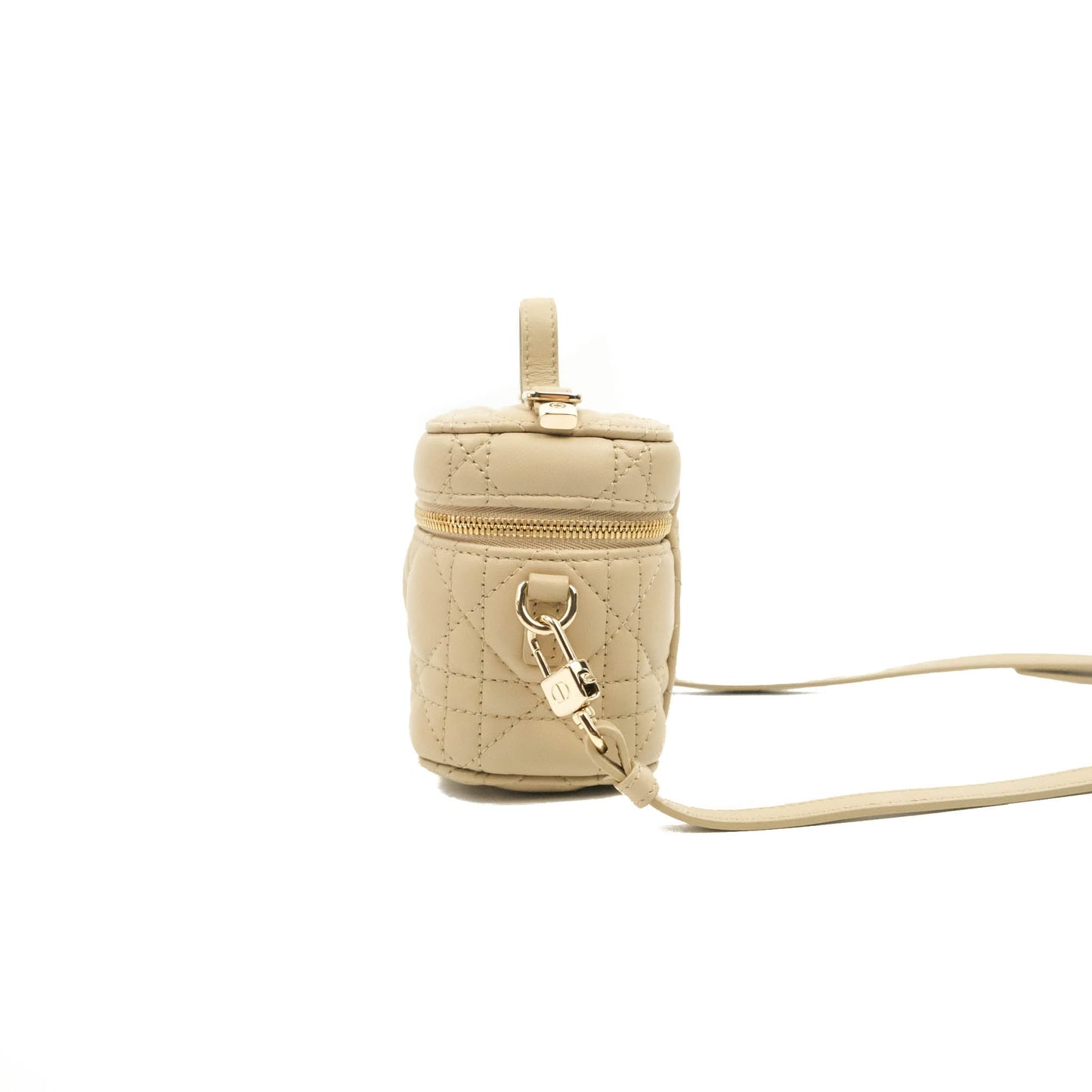 Christian Dior Micro Lady Dior Vanity Case Beige Cannage Lambskin