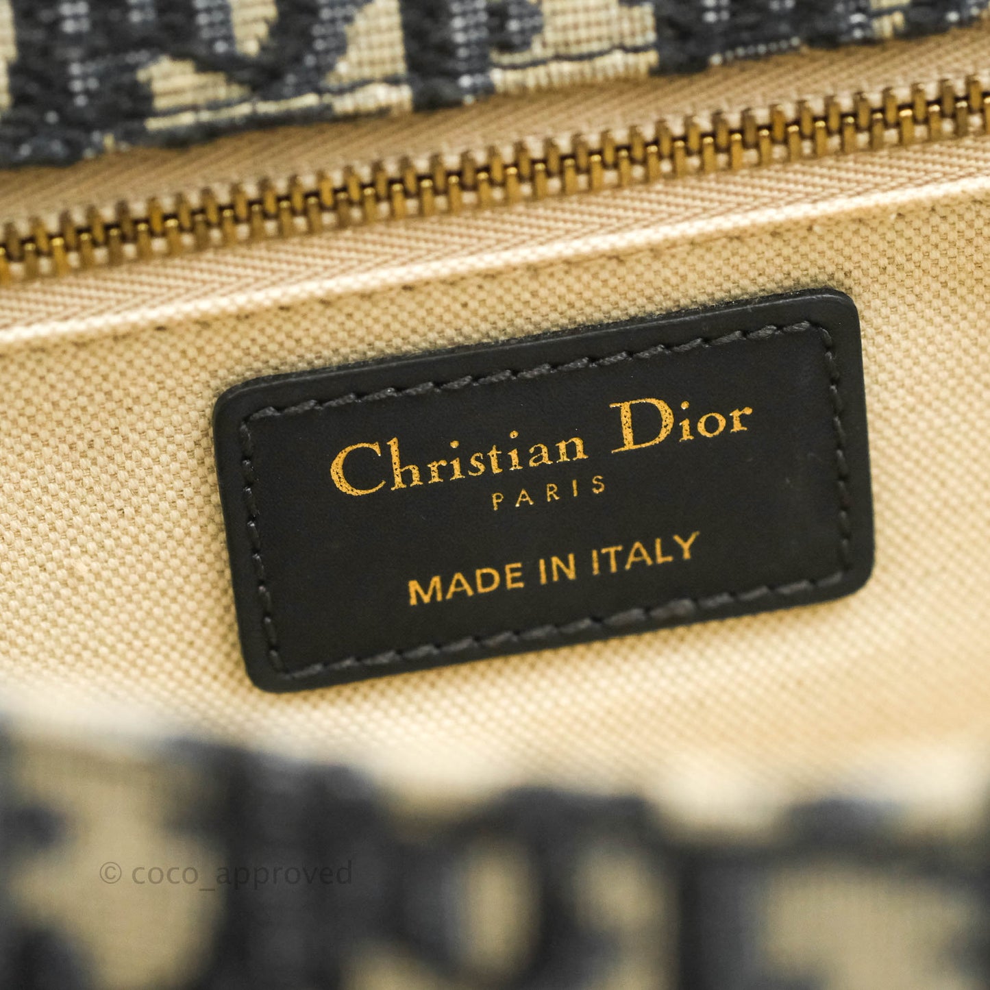 Christian Dior Oblique Small DiorAddict Flap Bag Navy Blue Aged Gold Hardware