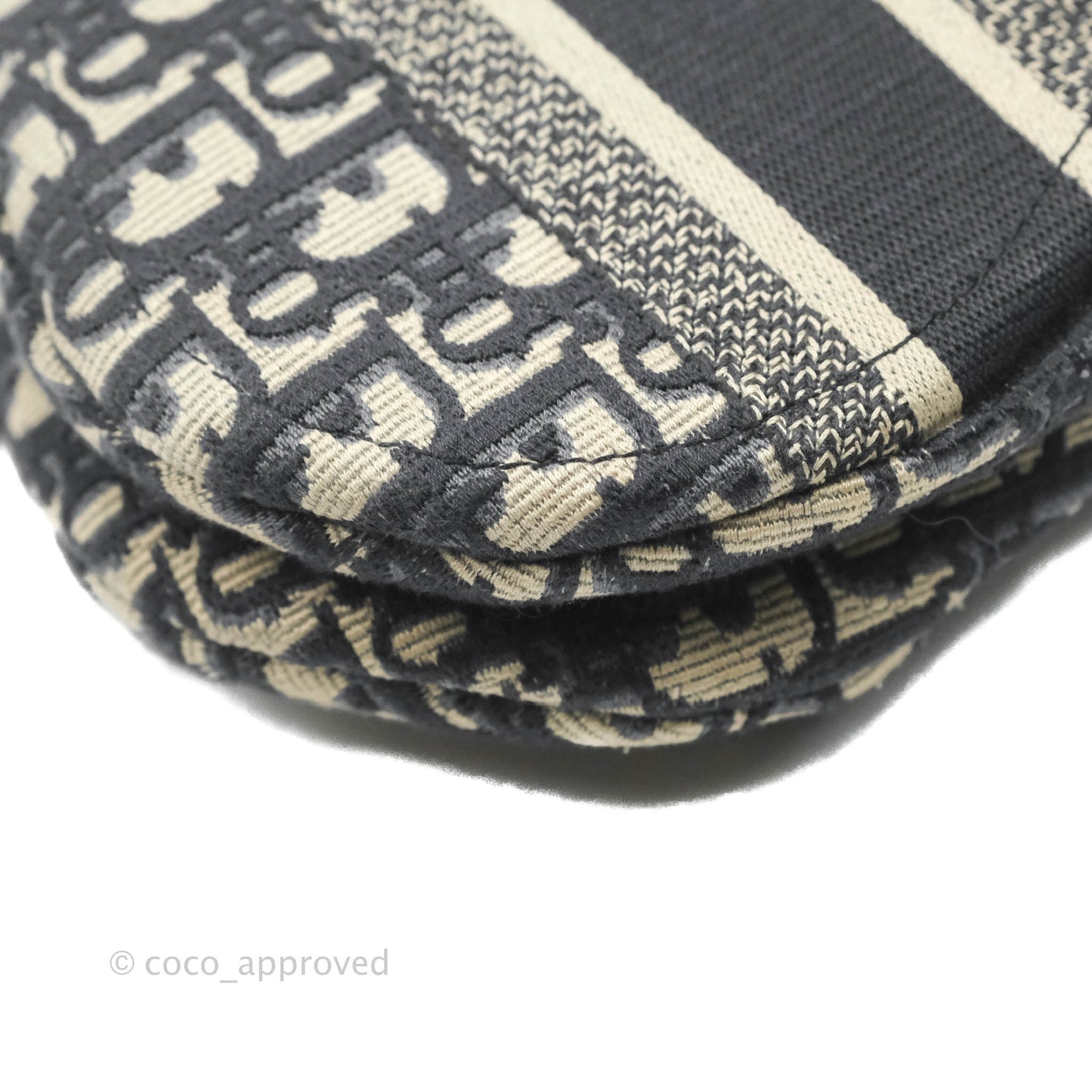 Christian Dior Navy Saddle Bag Dior Oblique Embroidery Gold Hardware