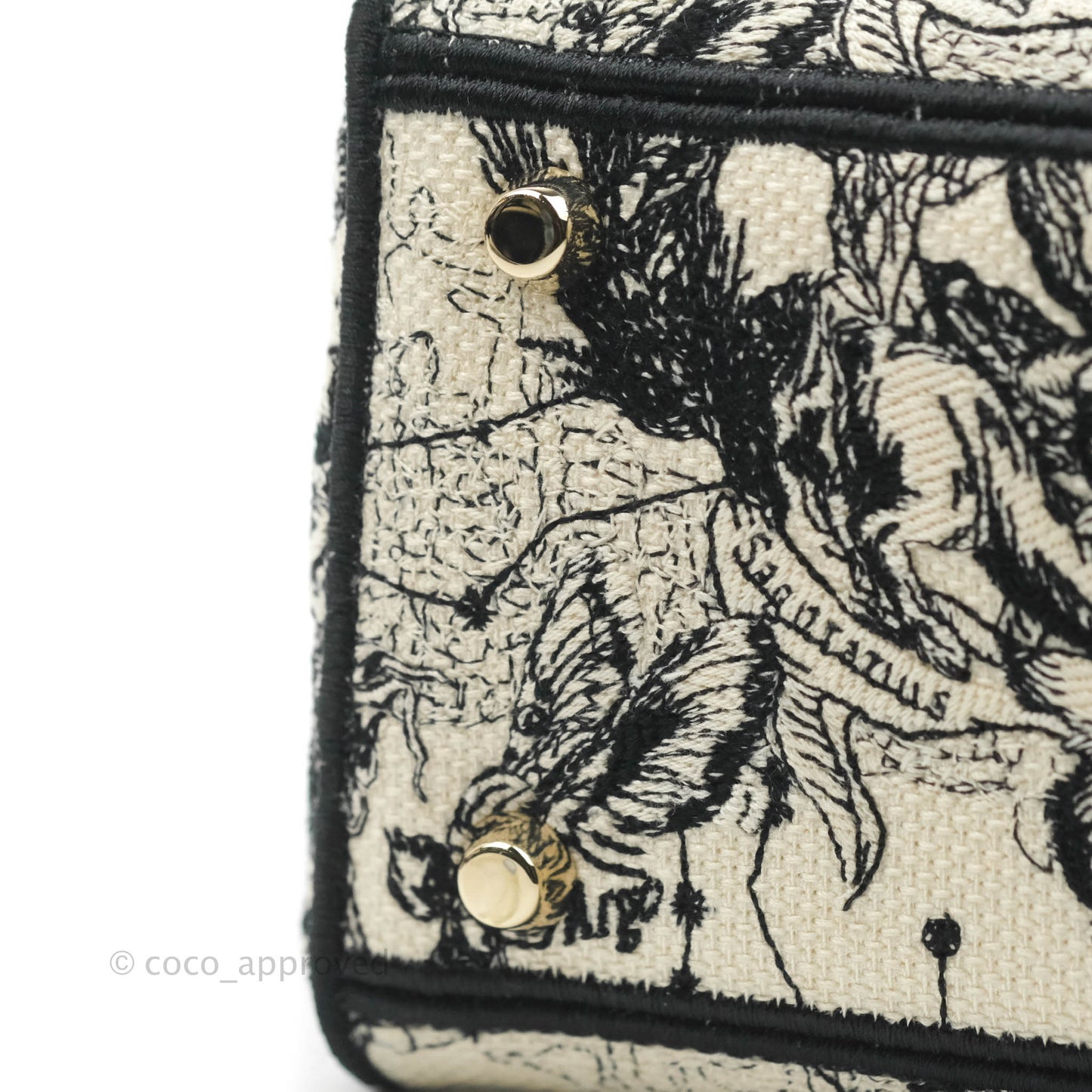 Christian Dior Medium Lady D-Lite Toile de Jouy Zodiac Embroidery Gold Hardware