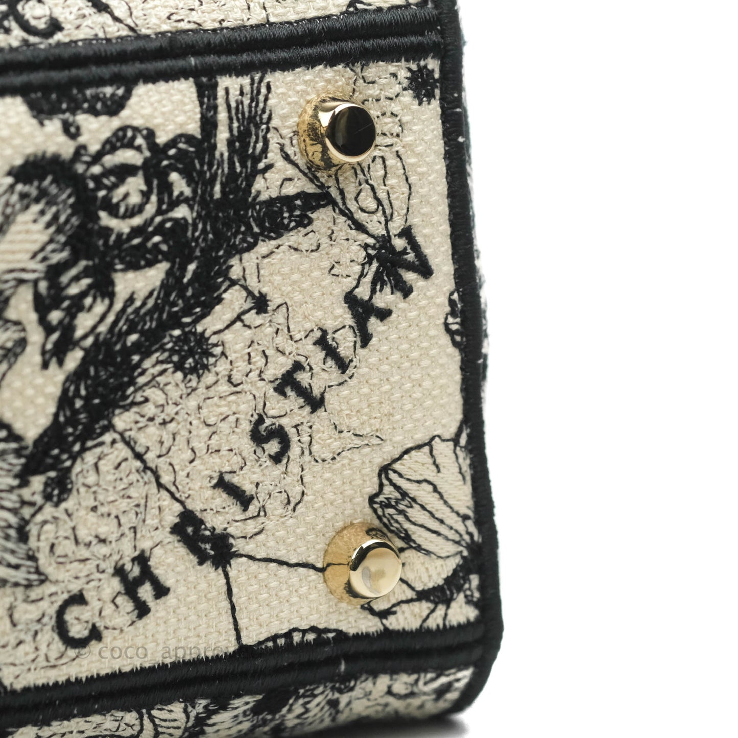 Christian Dior Medium Lady D-Lite Toile de Jouy Zodiac Embroidery Gold Hardware