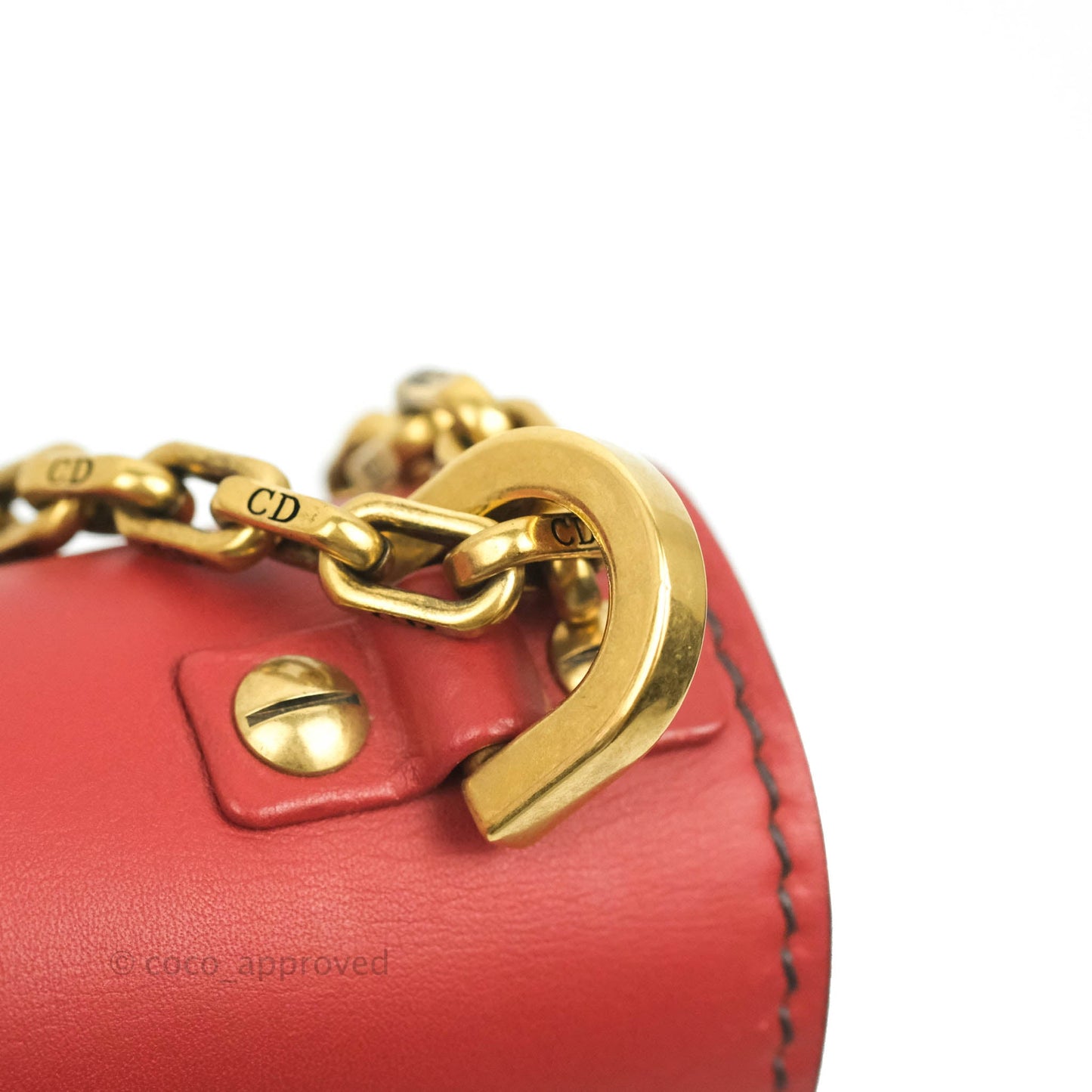 Christian Dior J'Adior Chain Flap Bag Red Calfskin