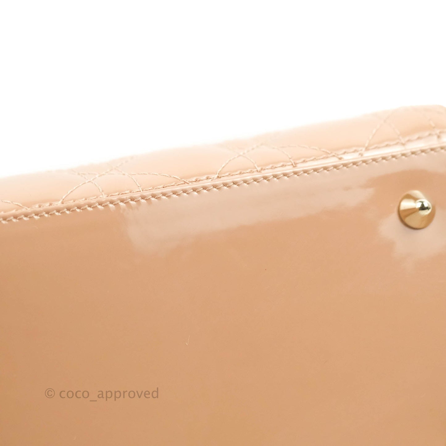 Christian Dior Medium Lady Dior Blush Patent Gold Hardware