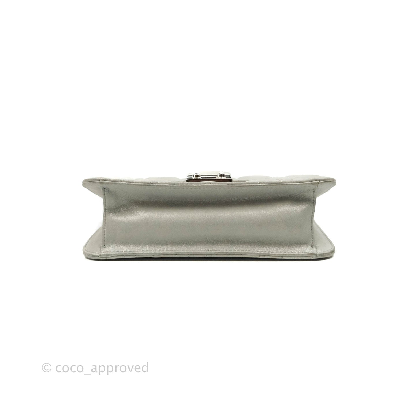 Christian Dior Miss Dior WOC Cannage Metallic Grey Silver Hardware