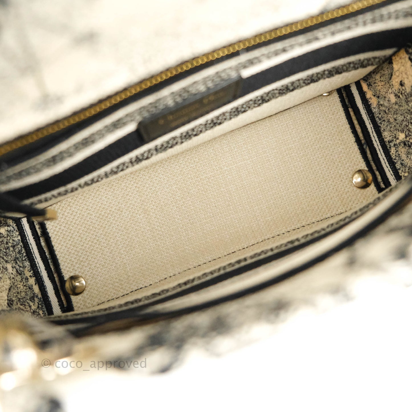 Christian Dior Medium Lady D-Lite Toile de Jouy Zodiac Embroidery Gold Hardware