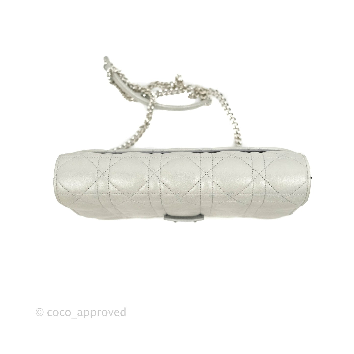 Christian Dior Miss Dior WOC Cannage Metallic Grey Silver Hardware