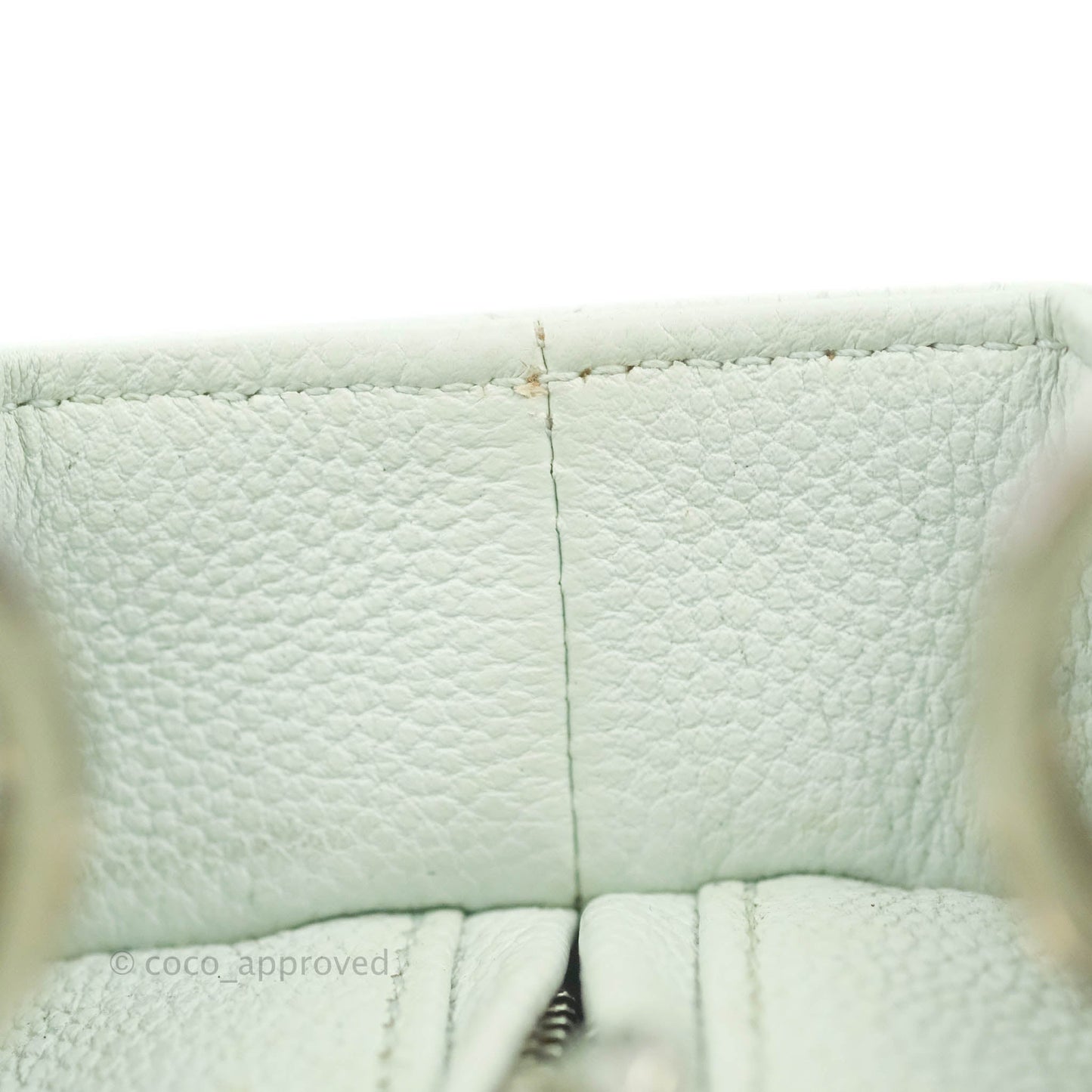 Christian Dior Medium Lady Dior Light Mint Grained Leather Silver Hardware