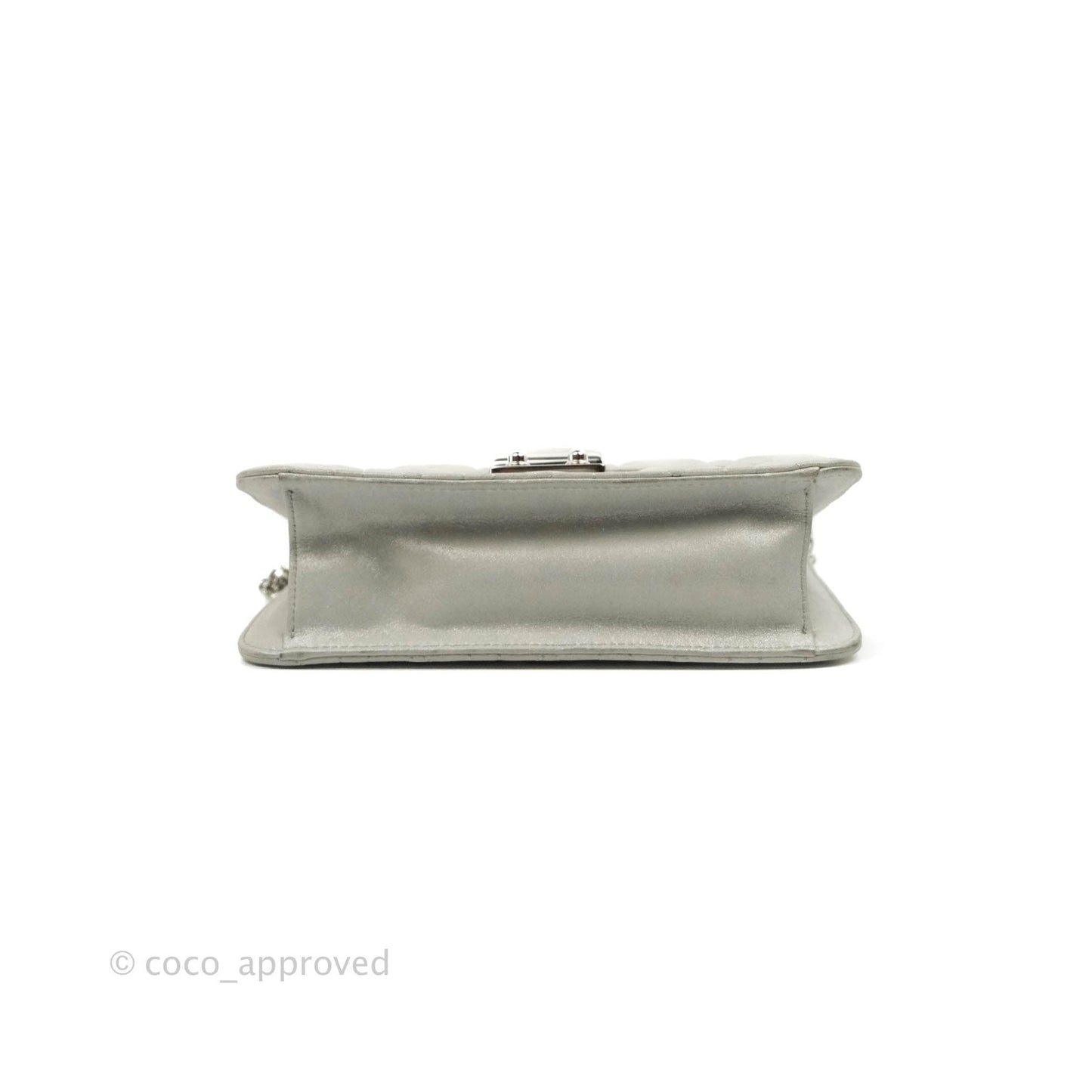 Christian Dior Miss Dior WOC Cannage Metallic Grey Silver Hardware