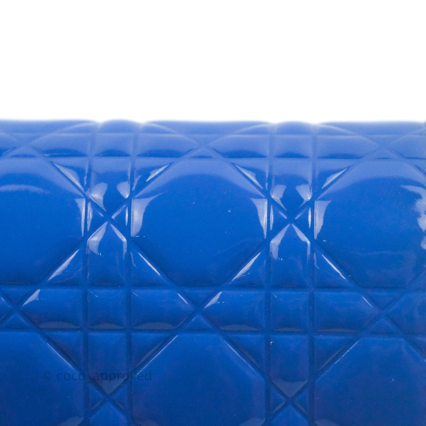 Christian Dior Lady Dior Clutch Bag Cannage Patent Blue
