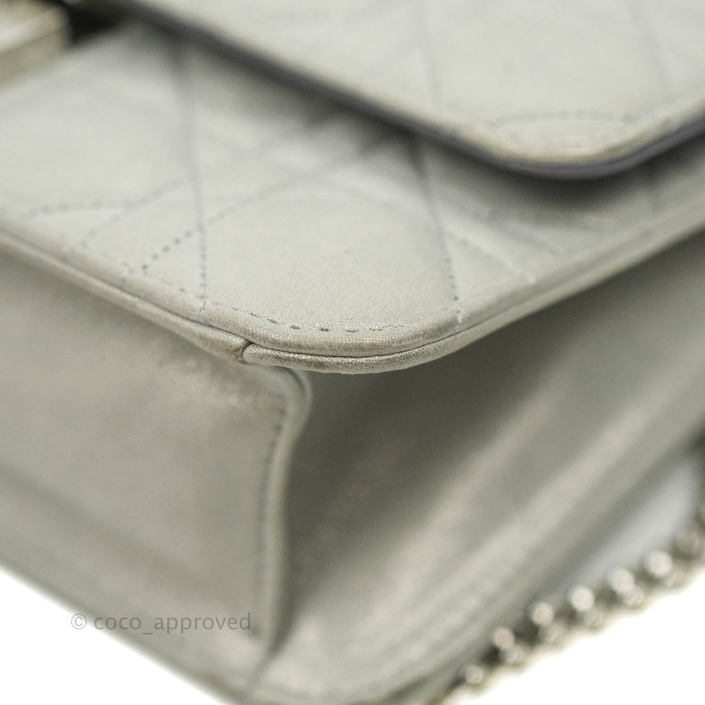 Christian Dior Miss Dior WOC Cannage Metallic Grey Silver Hardware