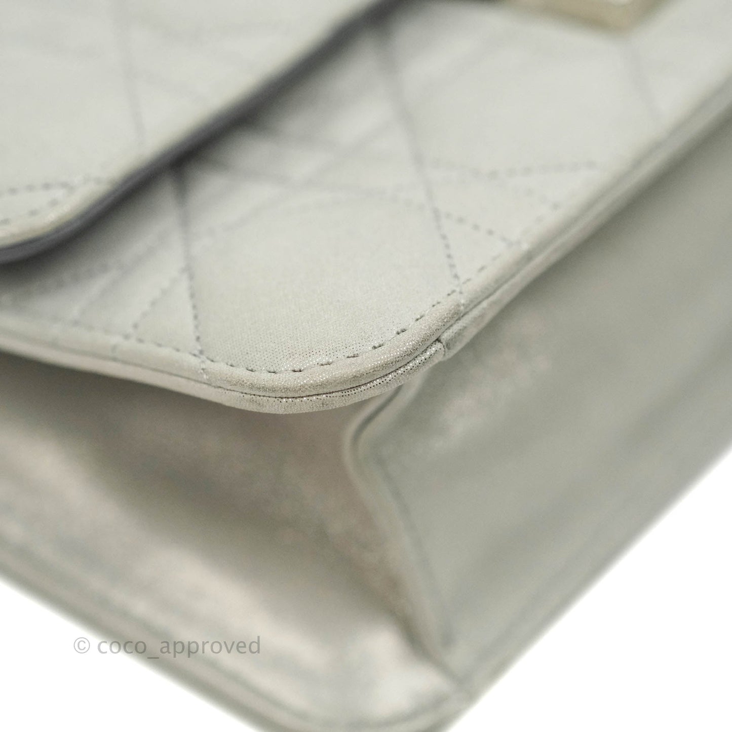 Christian Dior Miss Dior WOC Cannage Metallic Grey Silver Hardware