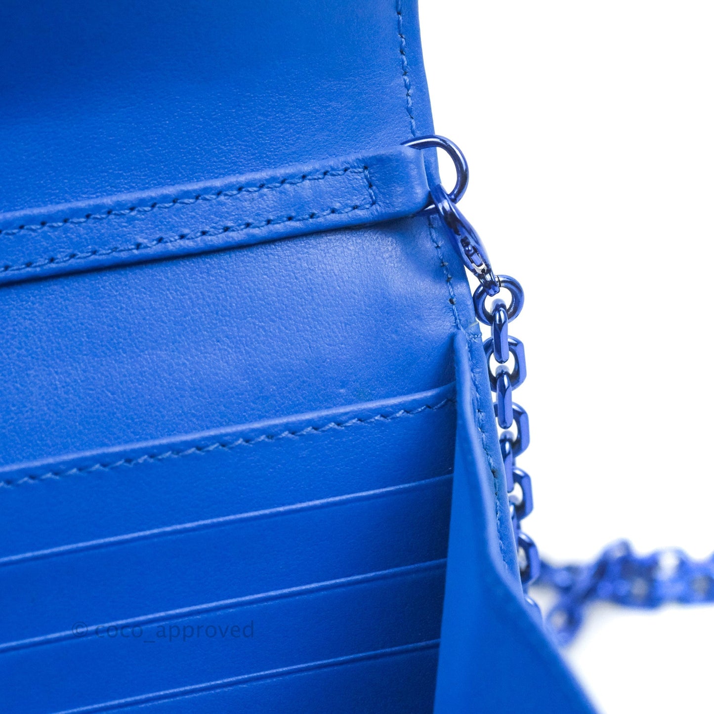 Christian Dior Lady Dior Clutch Bag Cannage Patent Blue