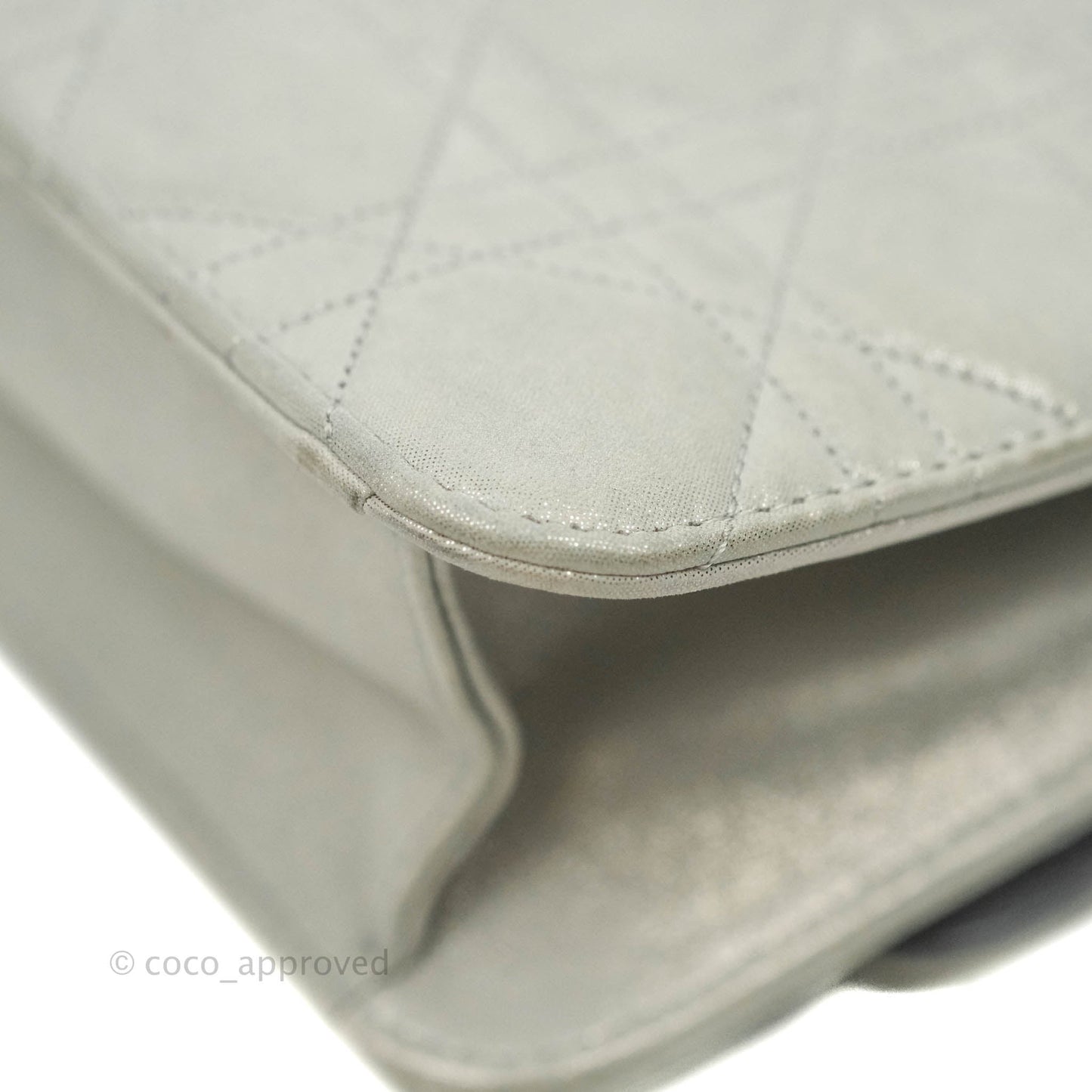 Christian Dior Miss Dior WOC Cannage Metallic Grey Silver Hardware