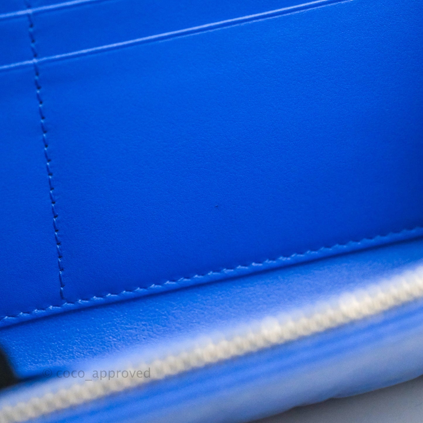 Christian Dior Lady Dior Clutch Bag Cannage Patent Blue