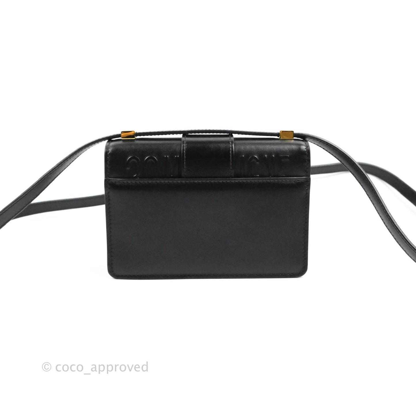 Christian Dior Smooth Calfskin Micro 30 Montaigne Flap Bag Black Gold Hardware