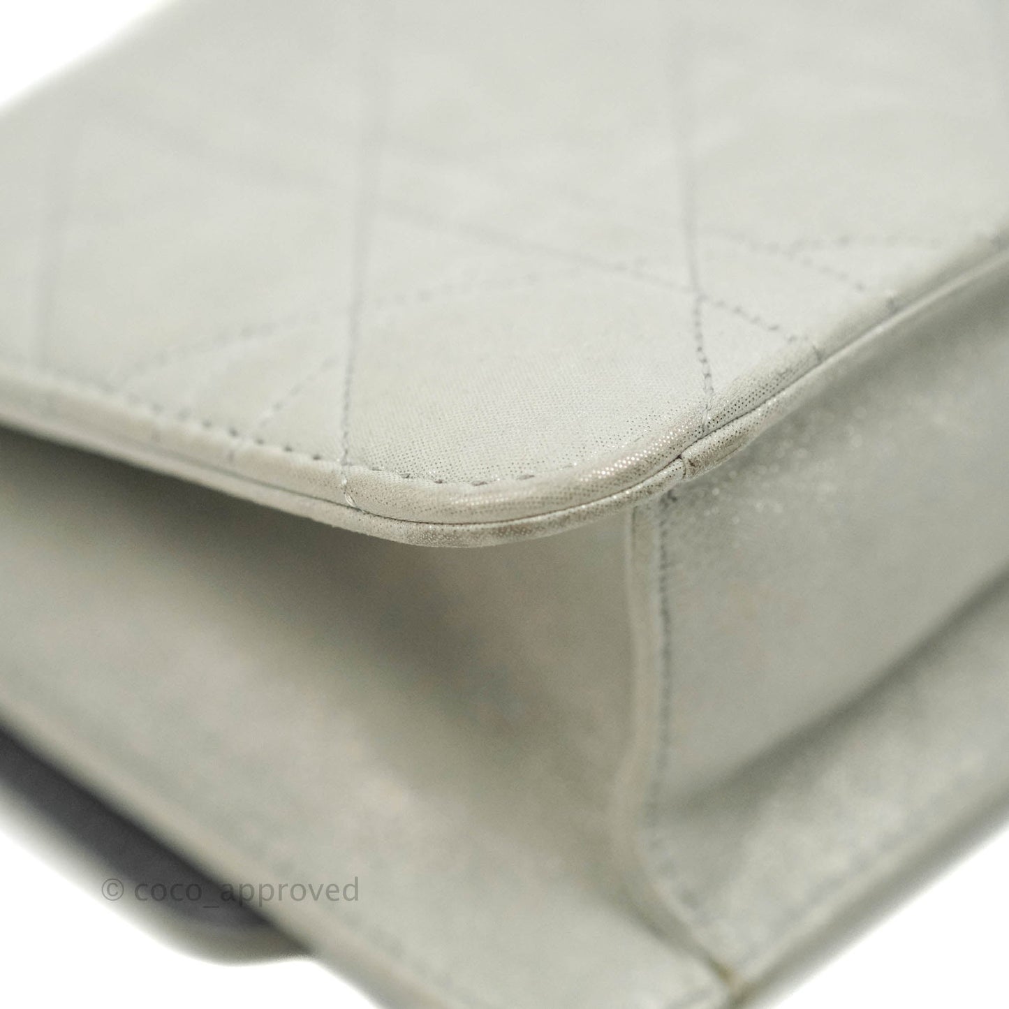 Christian Dior Miss Dior WOC Cannage Metallic Grey Silver Hardware