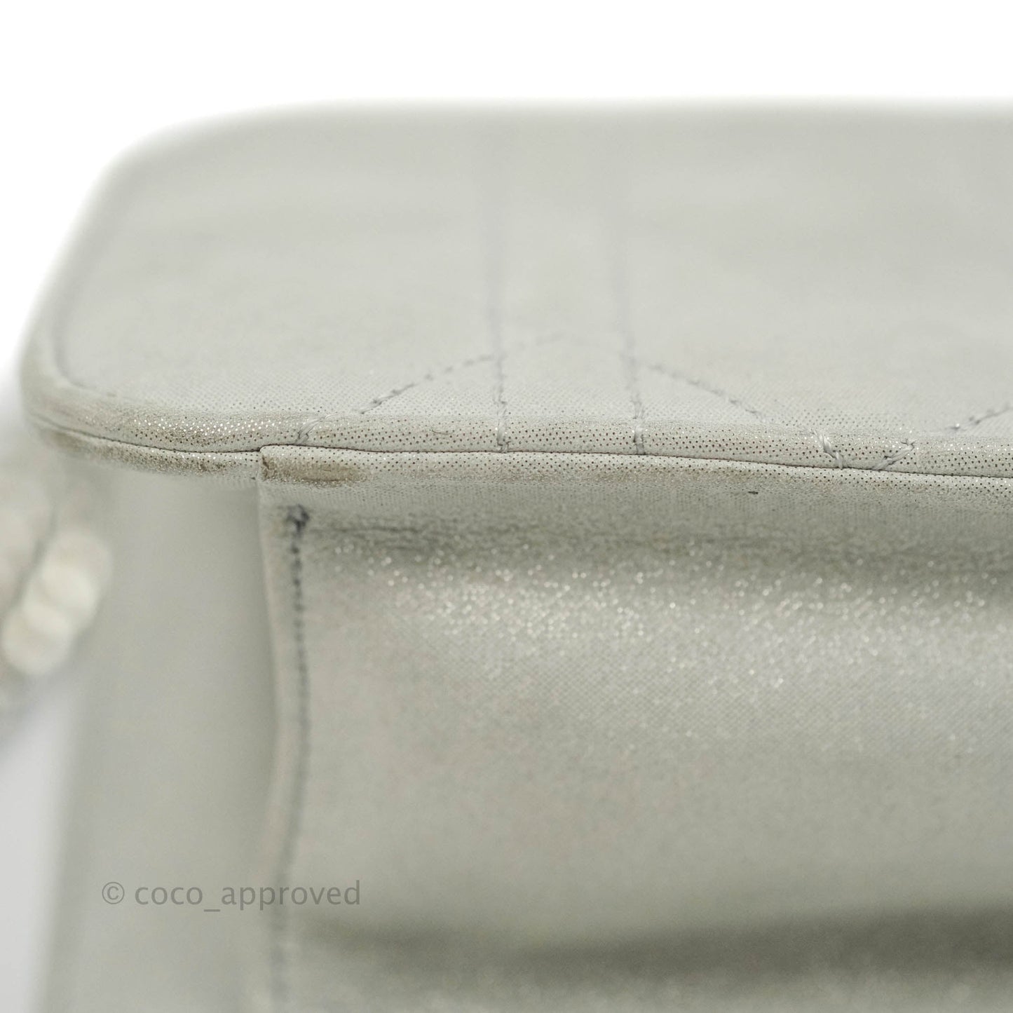 Christian Dior Miss Dior WOC Cannage Metallic Grey Silver Hardware