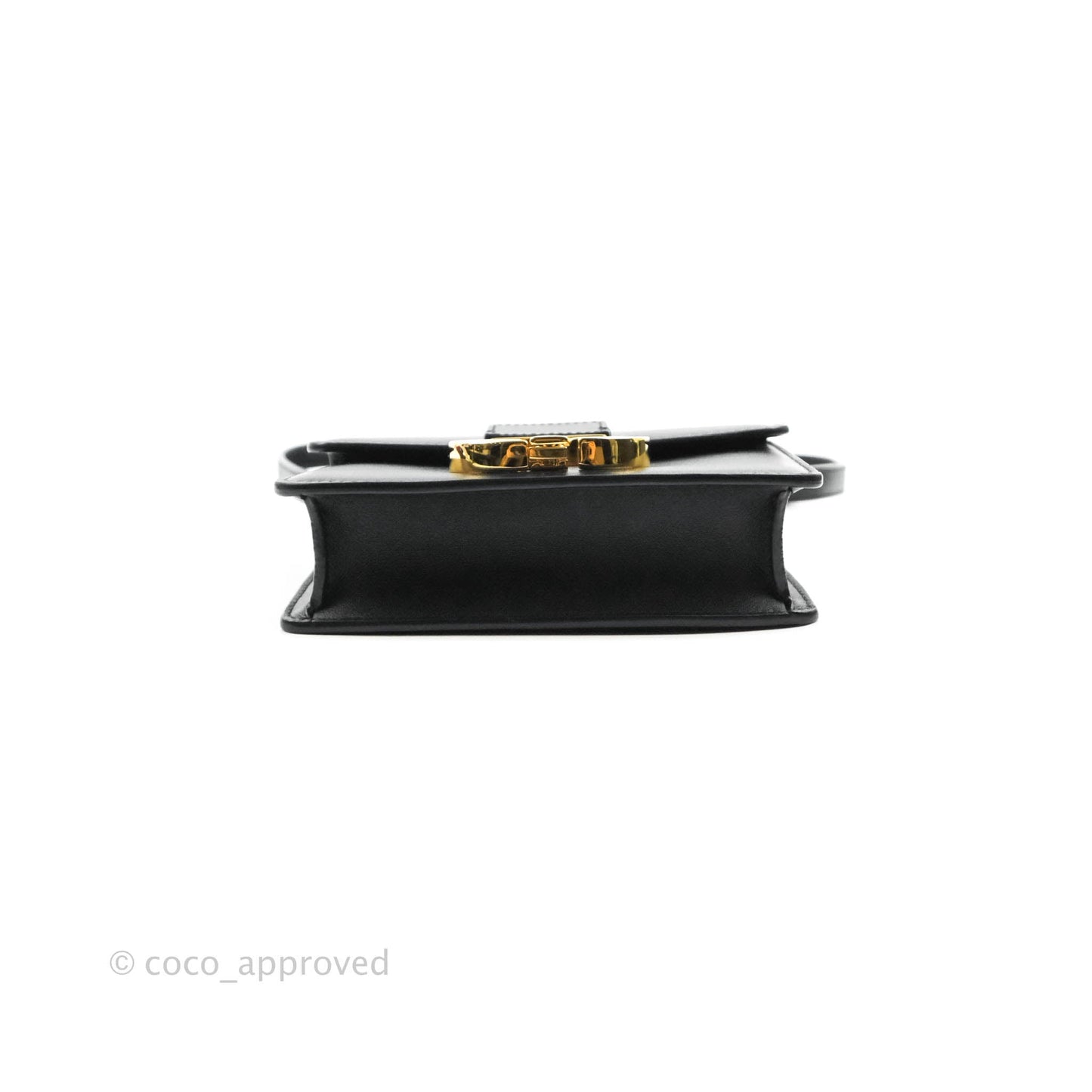 Christian Dior Smooth Calfskin Micro 30 Montaigne Flap Bag Black Gold Hardware