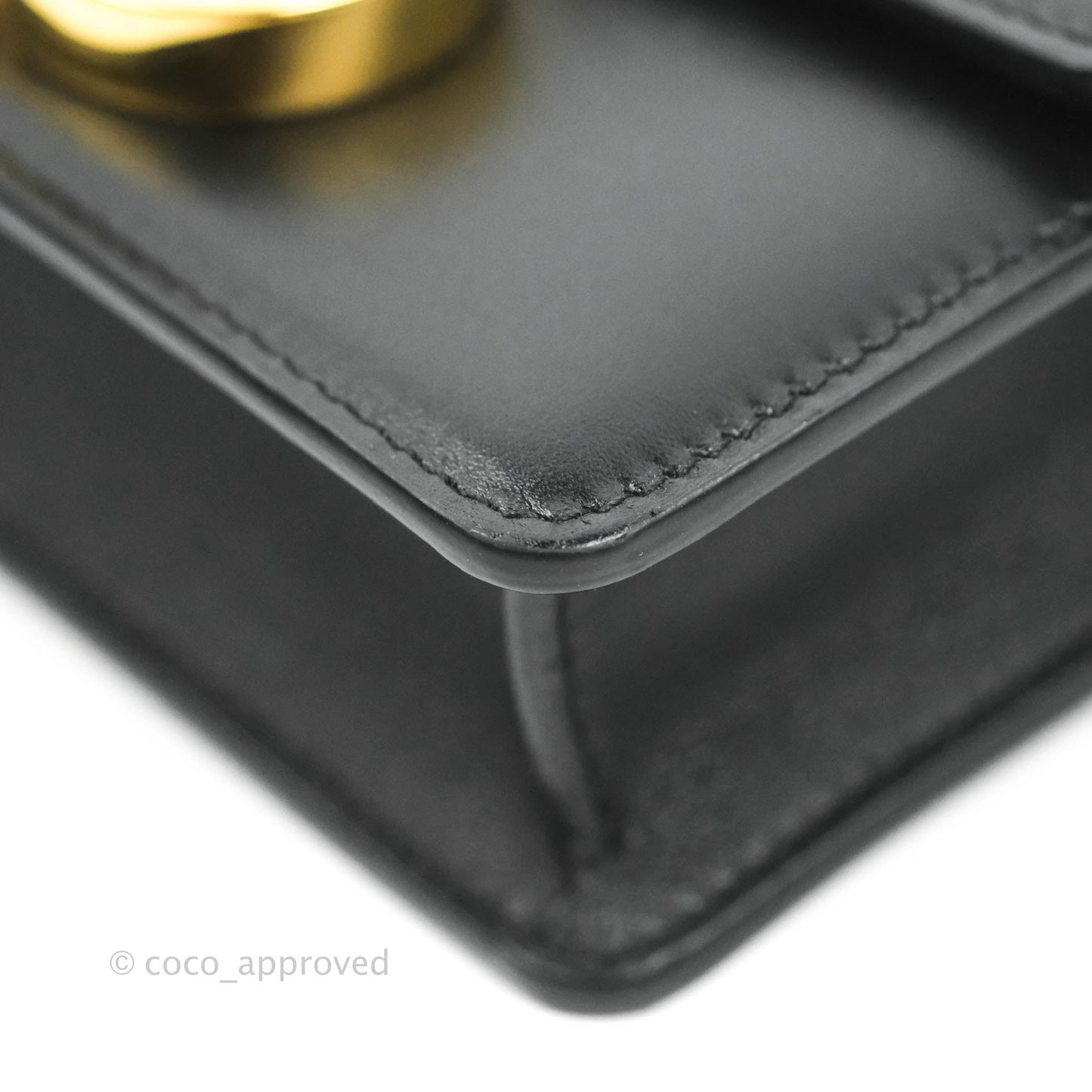 Christian Dior Smooth Calfskin Micro 30 Montaigne Flap Bag Black Gold Hardware