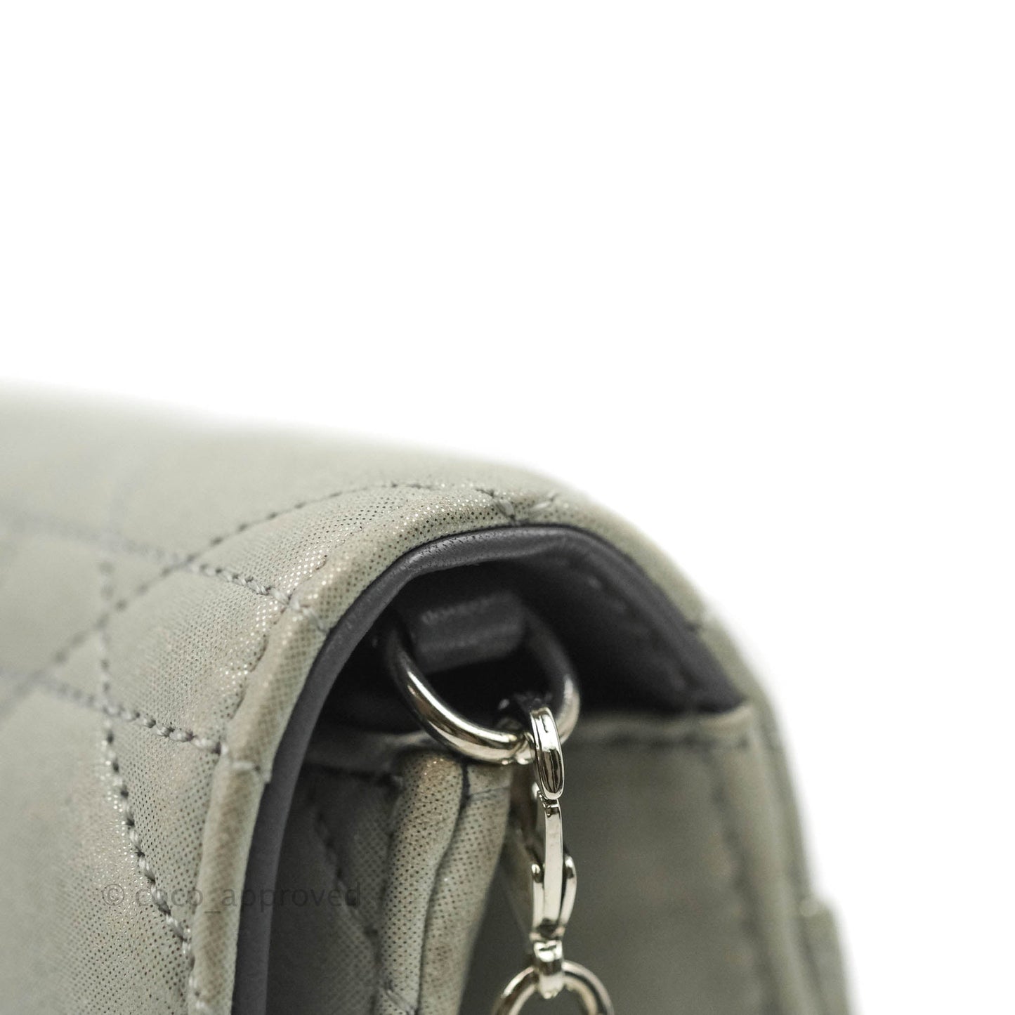 Christian Dior Miss Dior WOC Cannage Metallic Grey Silver Hardware