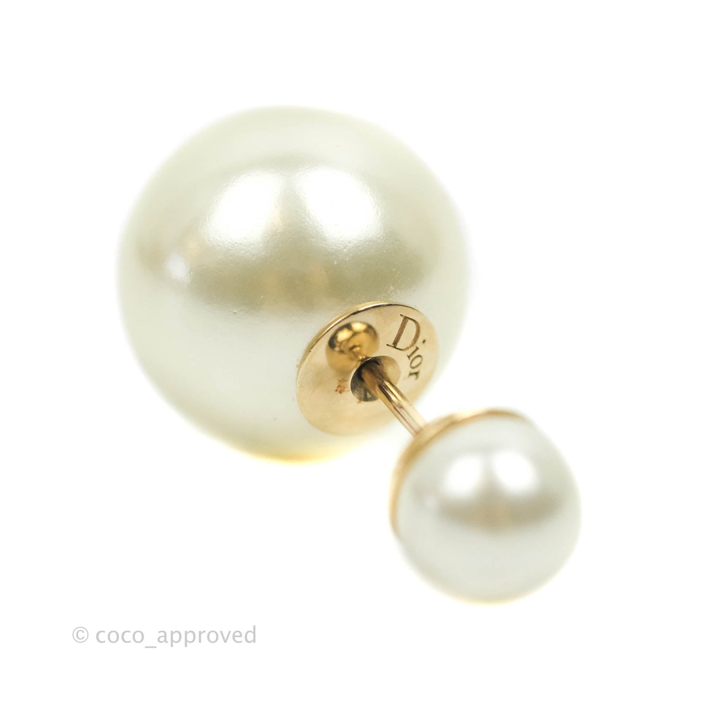 Christian Dior Tribales Pearl Earrings Gold Tone