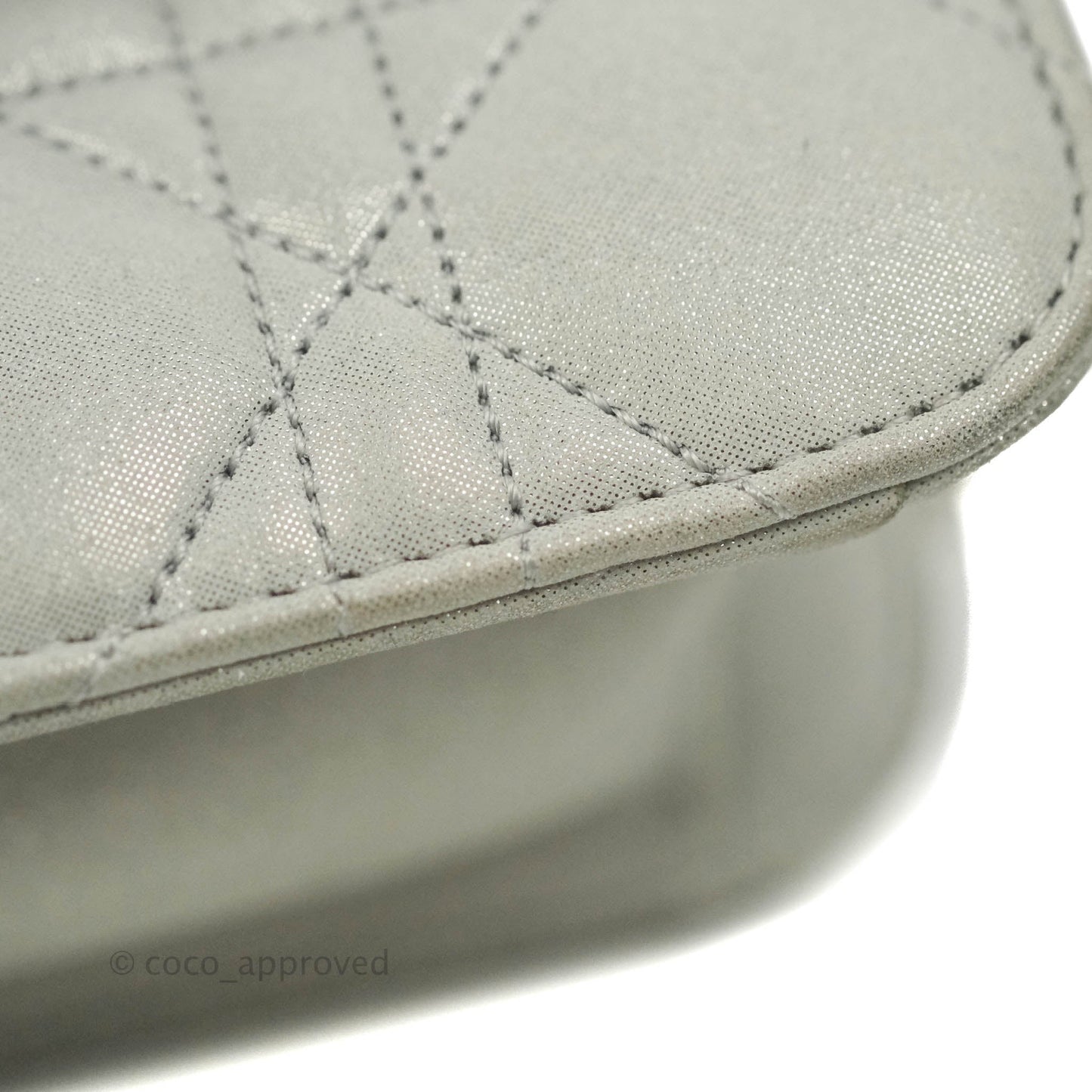 Christian Dior Miss Dior WOC Cannage Metallic Grey Silver Hardware