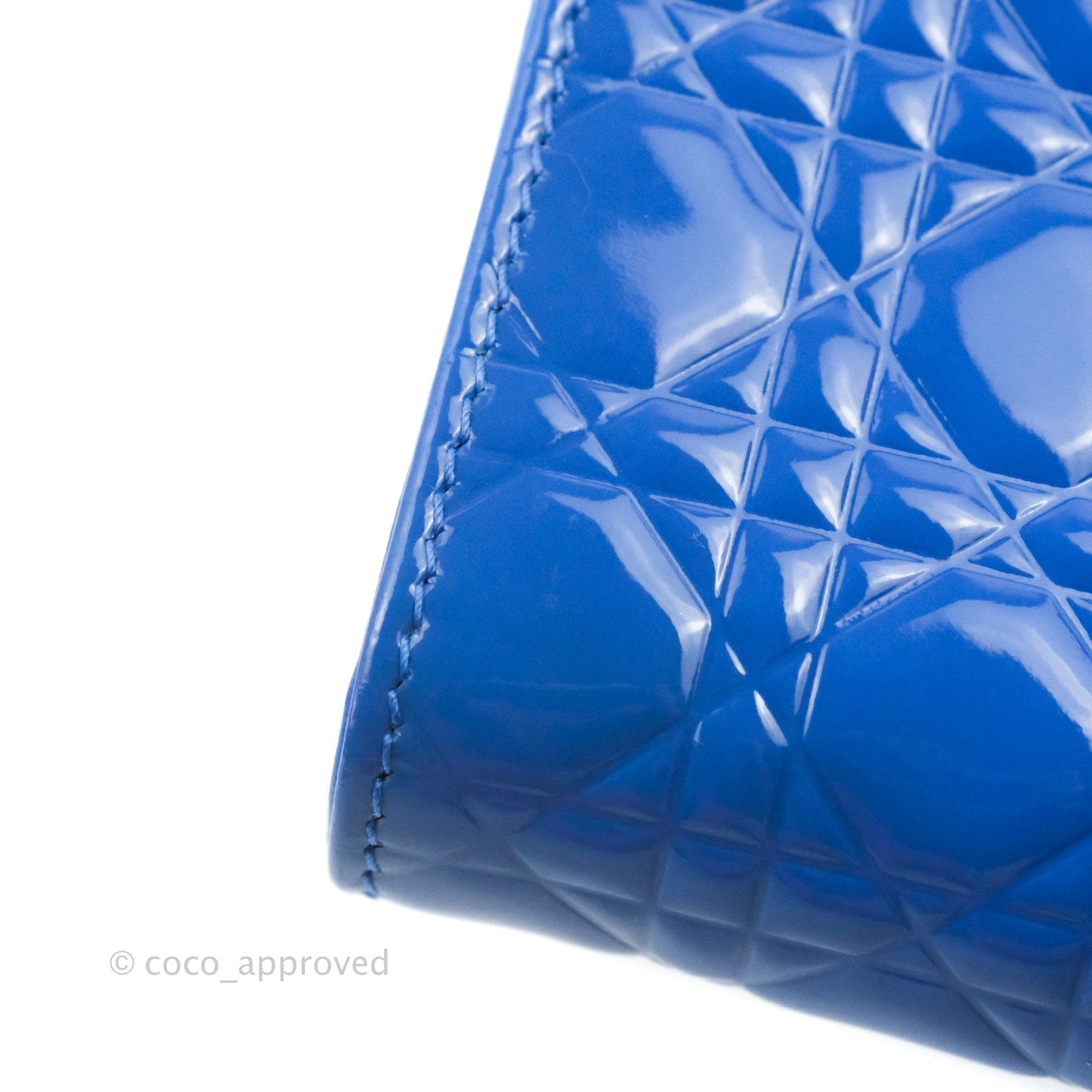 Christian Dior Lady Dior Clutch Bag Cannage Patent Blue