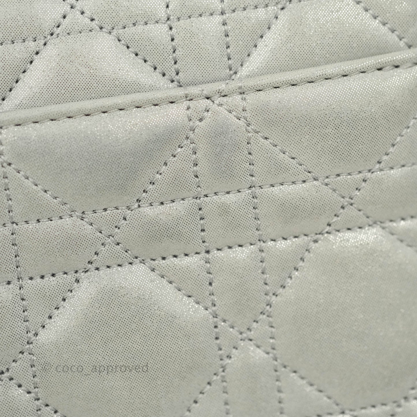 Christian Dior Miss Dior WOC Cannage Metallic Grey Silver Hardware