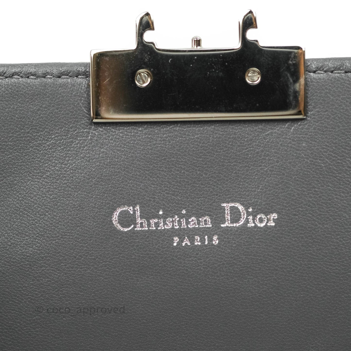 Christian Dior Miss Dior WOC Cannage Metallic Grey Silver Hardware