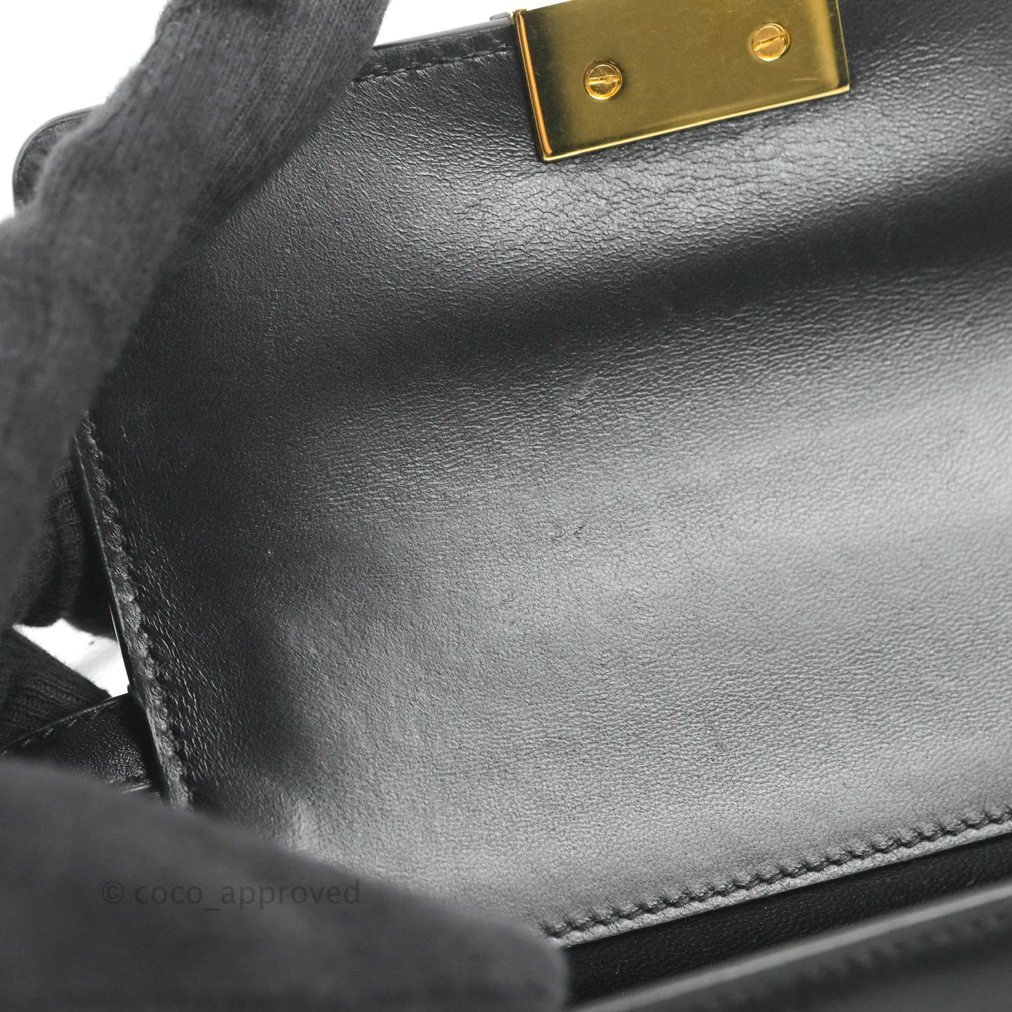 Christian Dior Smooth Calfskin Micro 30 Montaigne Flap Bag Black Gold Hardware