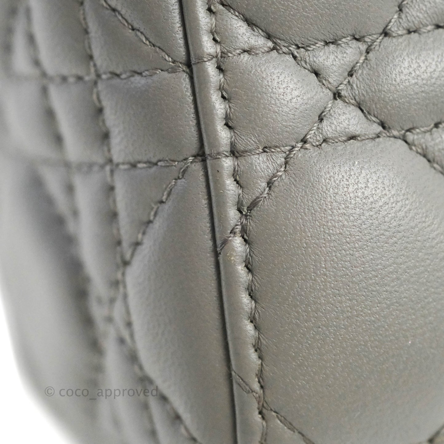 Christian Dior Lambskin My ABCDior Lady Dior Grey Gold Hardware