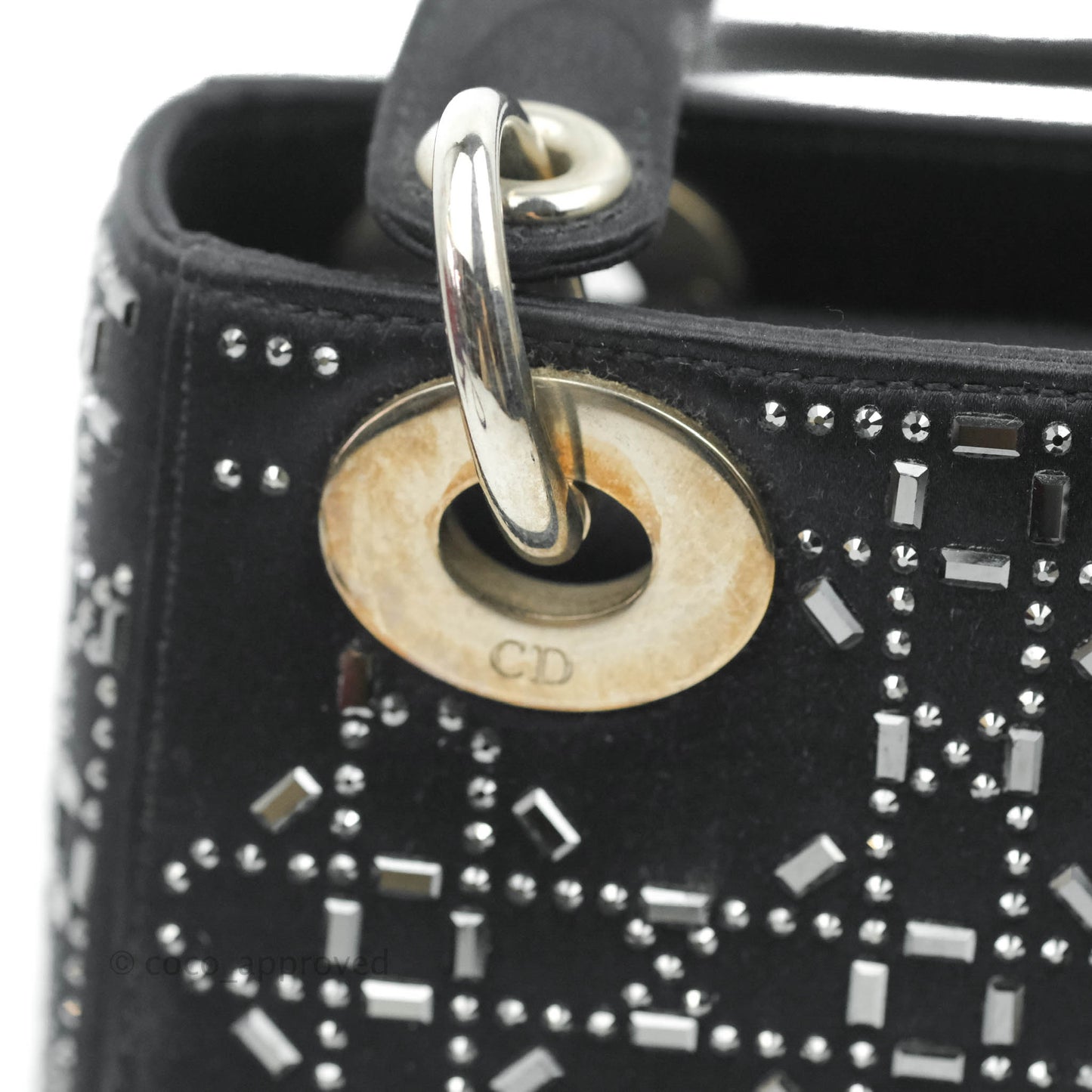 Christian Dior Cannage Mini Lady Dior Satin Crystal