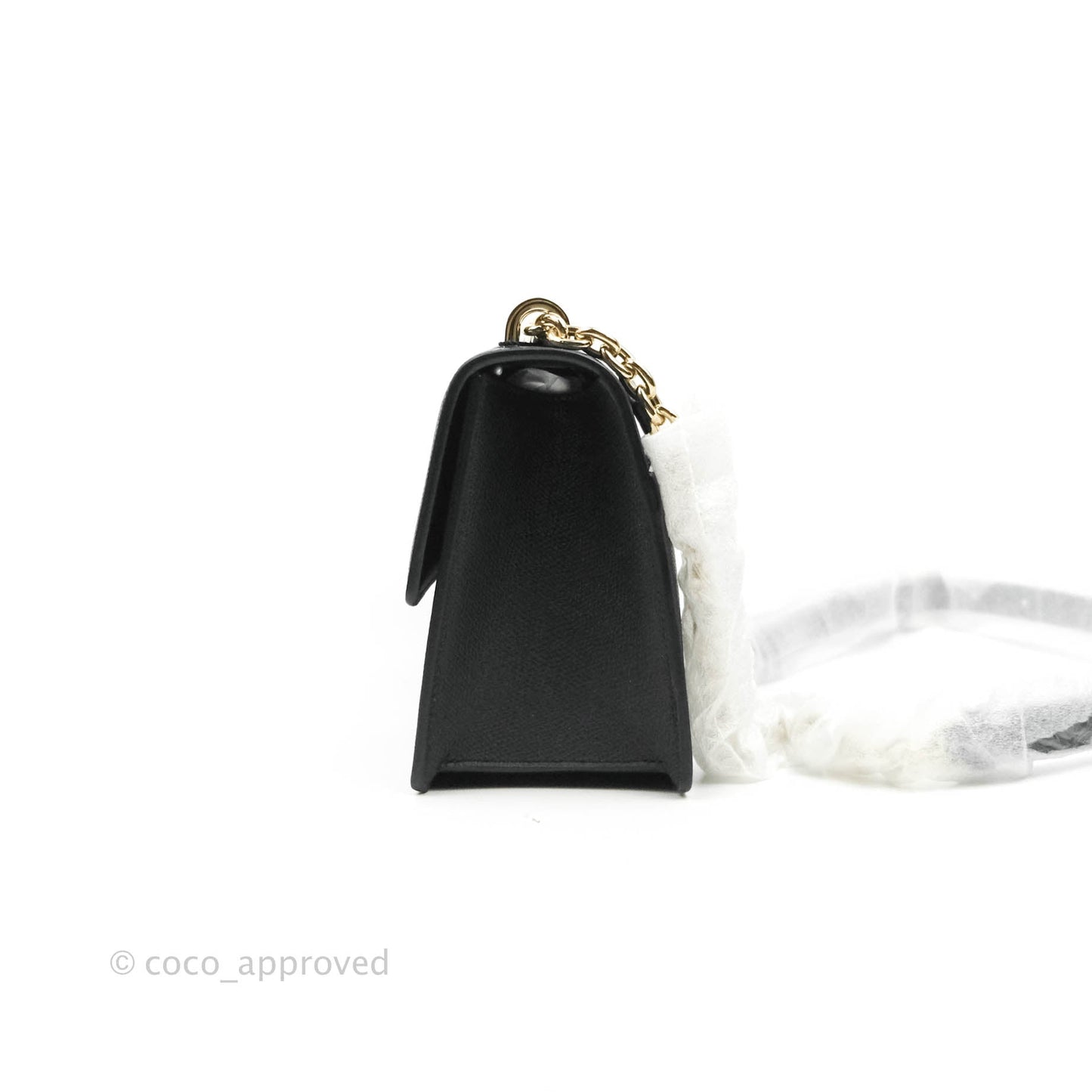 Christian Dior 30 Montaigne with Chain Black Grained Calfskin