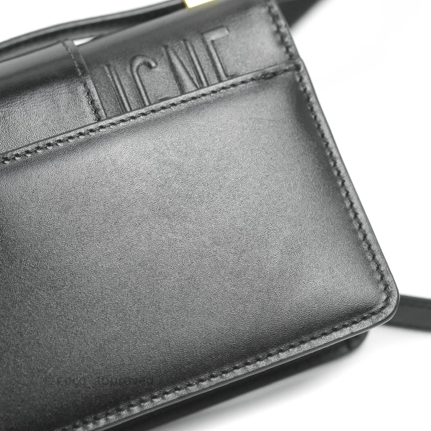 Christian Dior Smooth Calfskin Micro 30 Montaigne Flap Bag Black Gold Hardware