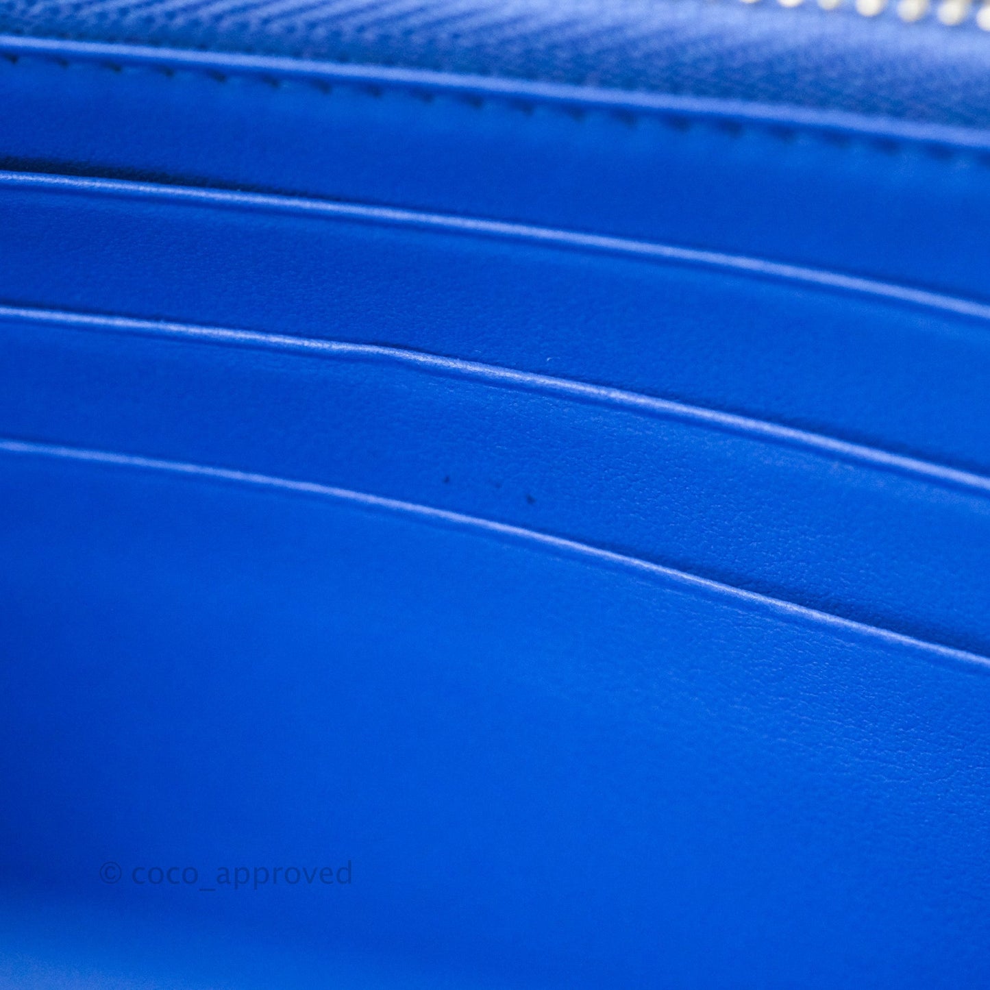 Christian Dior Lady Dior Clutch Bag Cannage Patent Blue