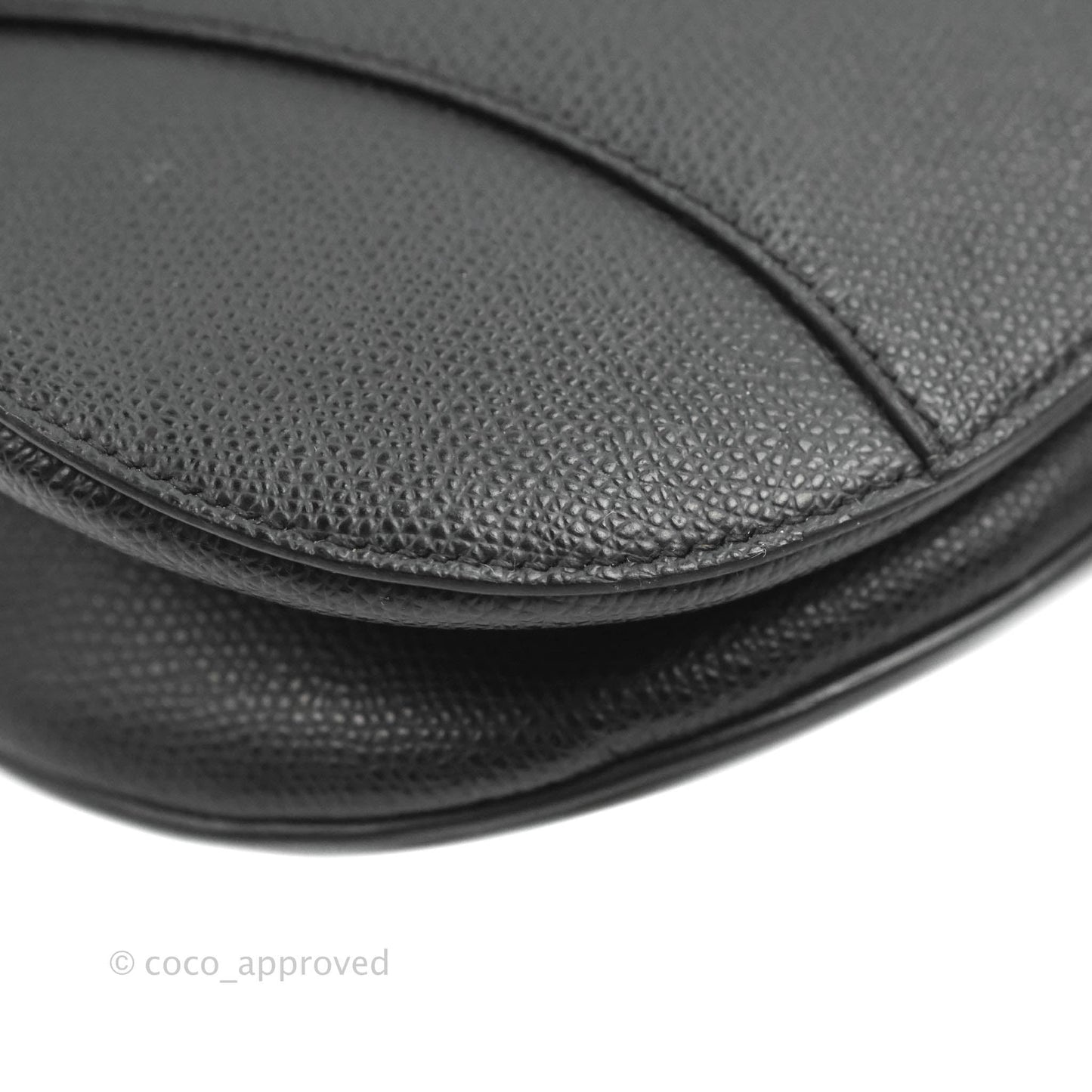 Christian Dior Saddle Bag Black Grained Calfskin Gold Hardware