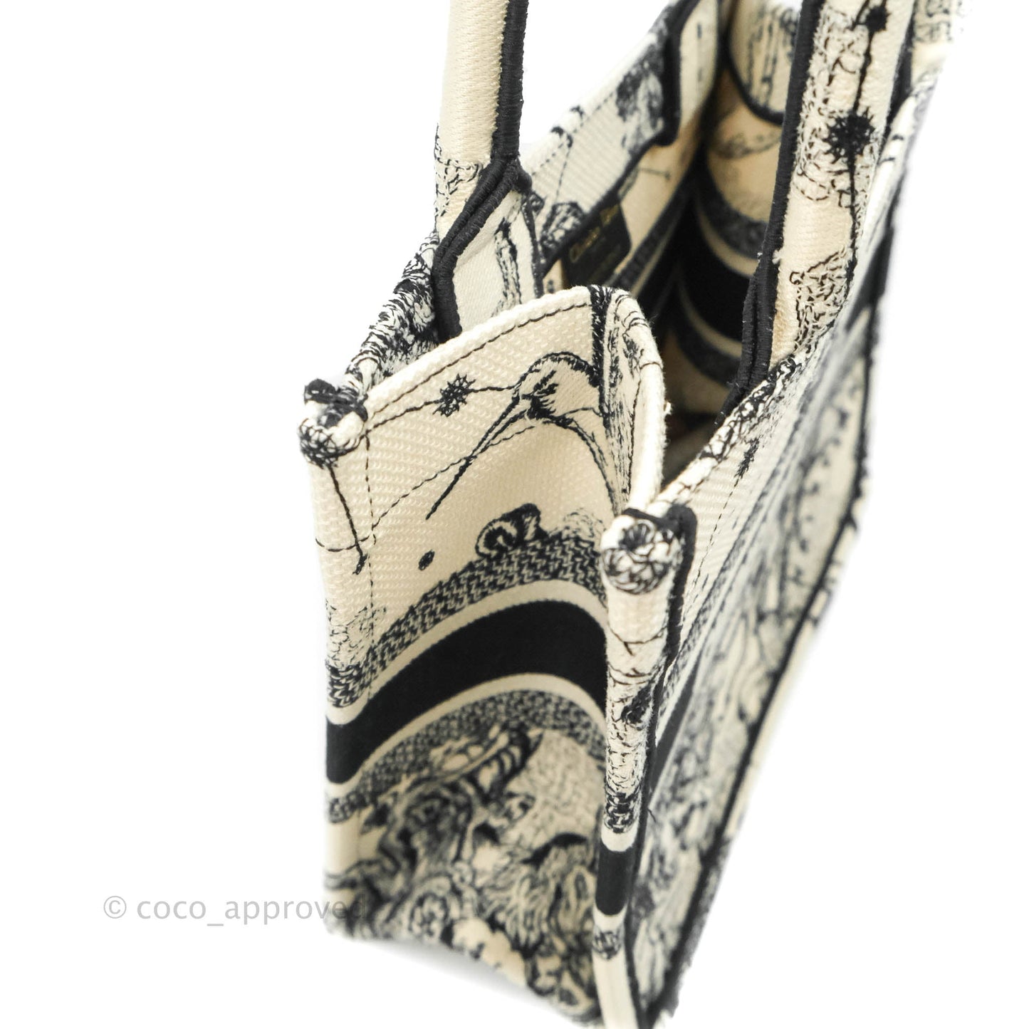 Christian Dior New Small Latte Dior Zodiac Embroidery Canvas Book Tote