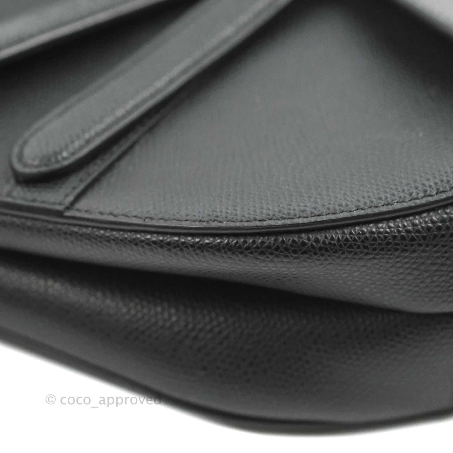 Christian Dior Saddle Bag Black Grained Calfskin Gold Hardware